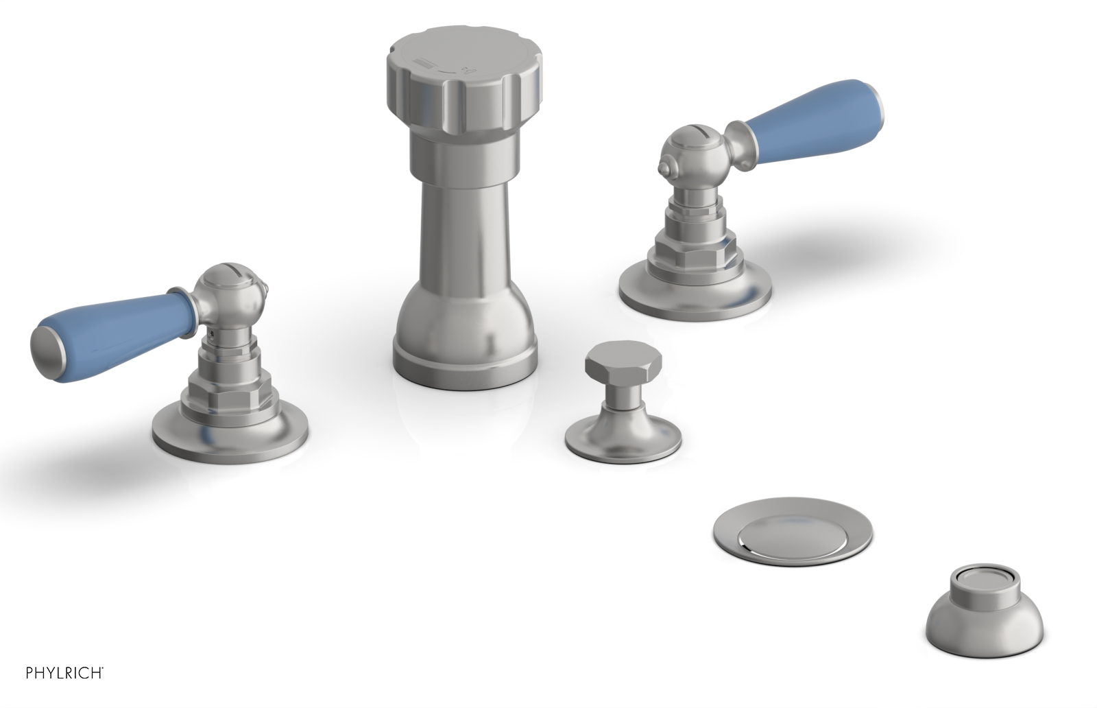 Phylrich Jamestown Four Hole Bidet Set with Lever Handles