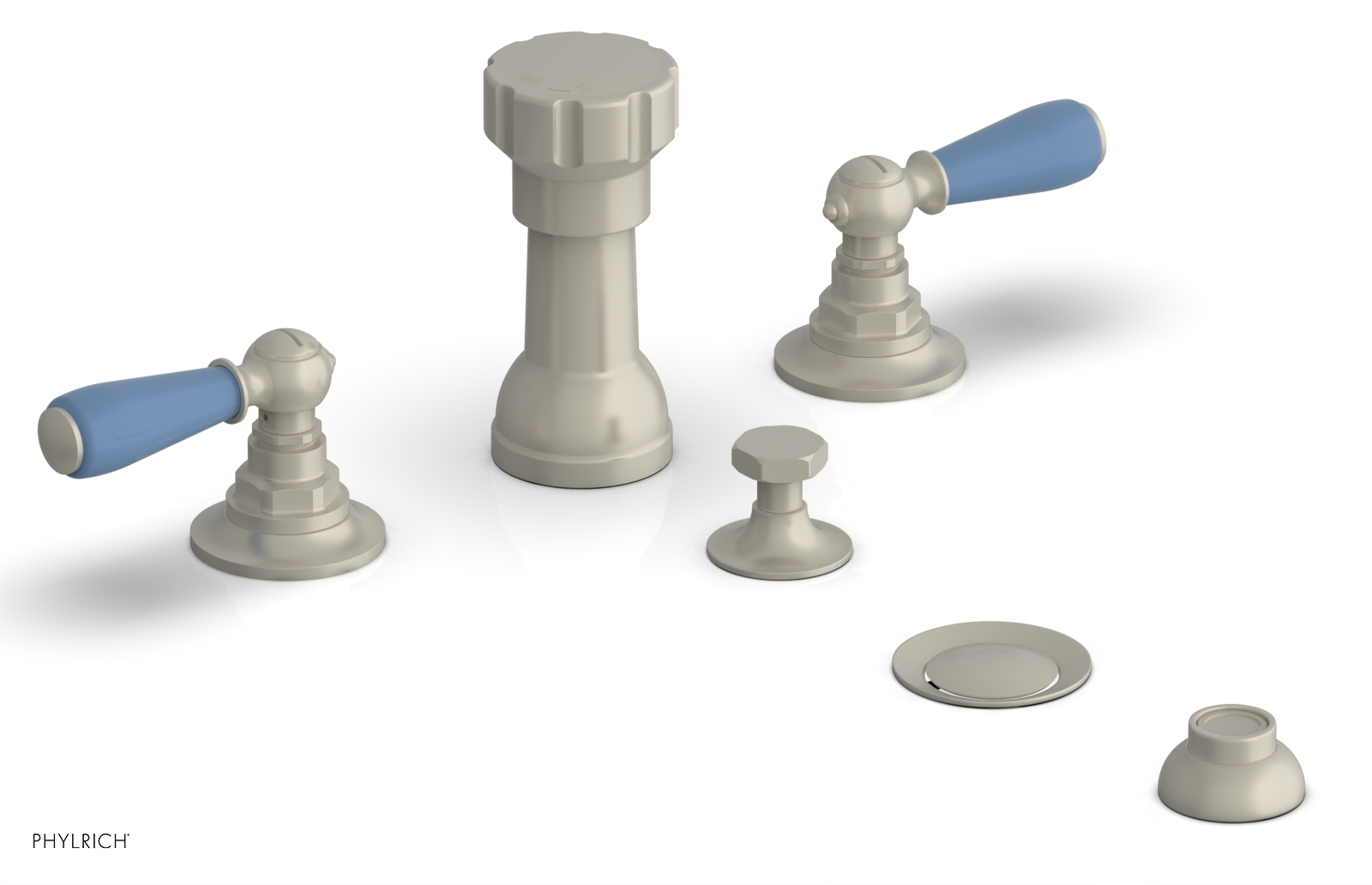 Phylrich Jamestown Four Hole Bidet Set with Lever Handles