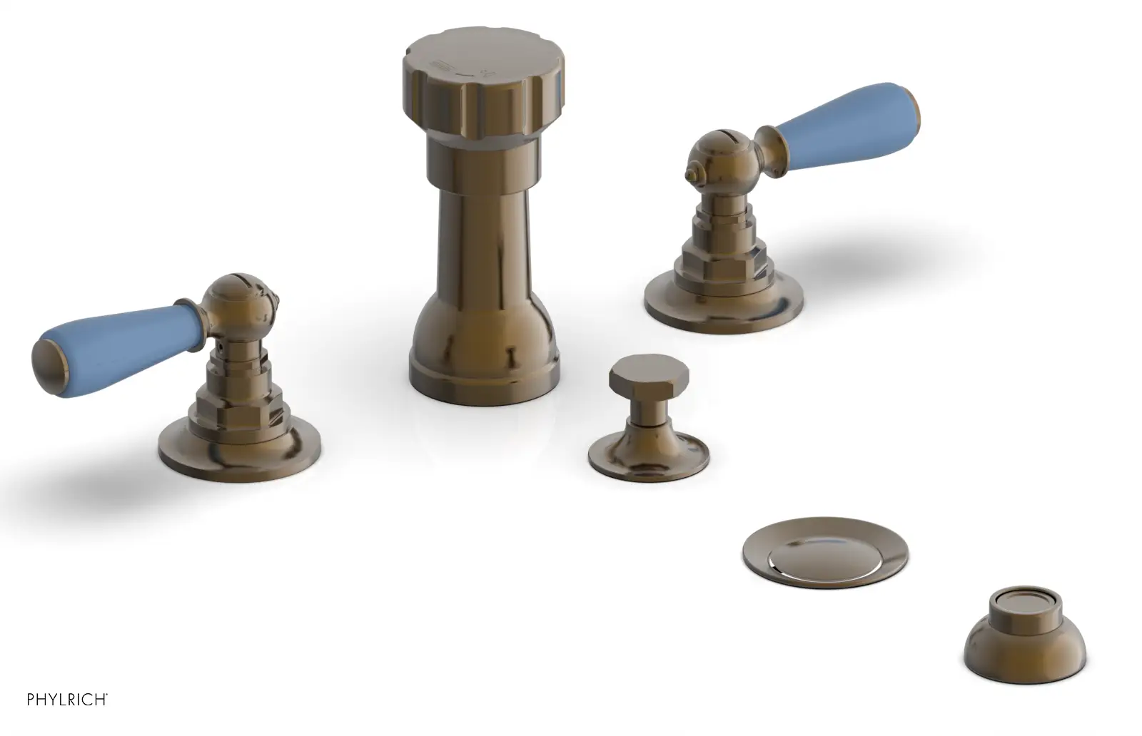 Phylrich Jamestown Four Hole Bidet Set with Lever Handles by Phylrich