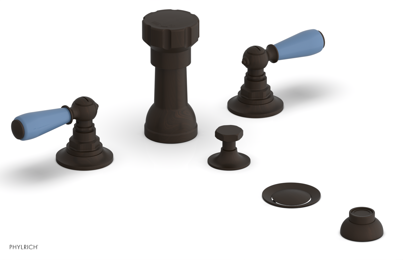 Phylrich Jamestown Four Hole Bidet Set with Lever Handles