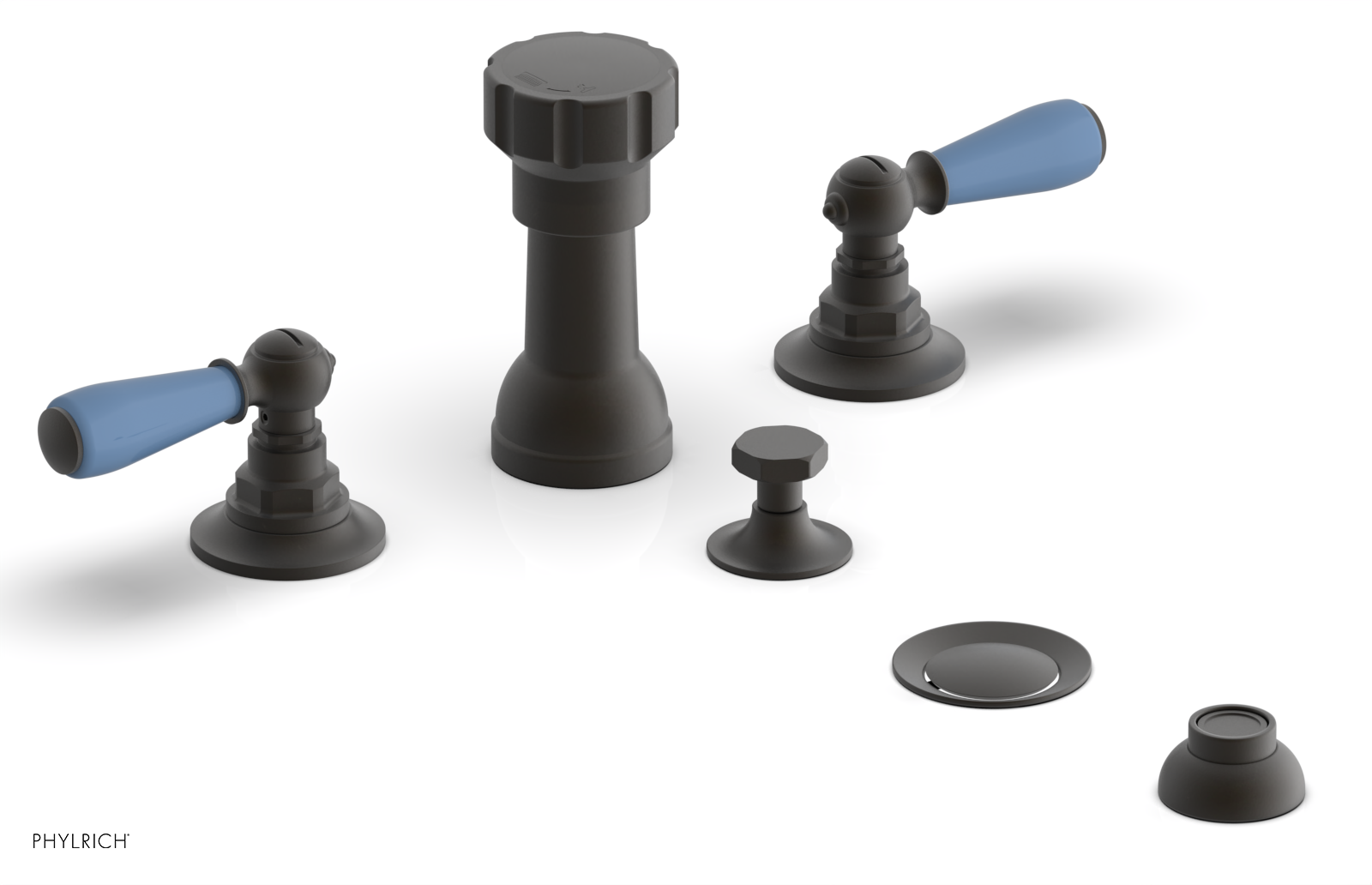 Phylrich Jamestown Four Hole Bidet Set with Lever Handles