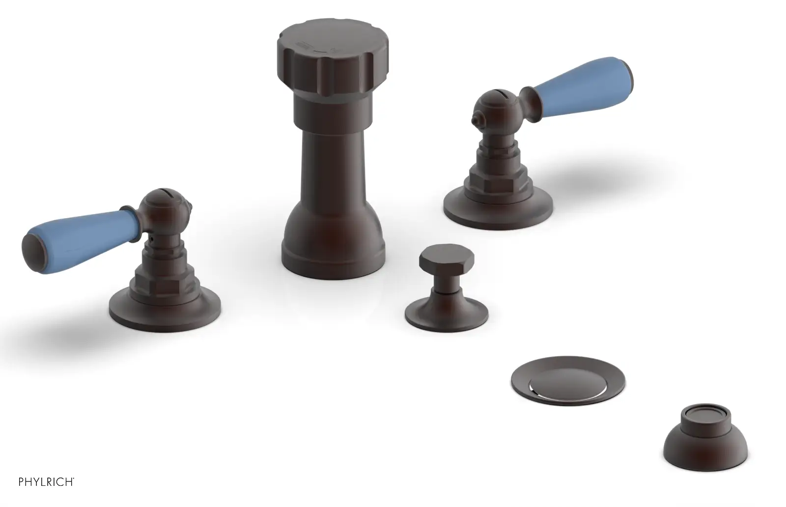 Phylrich Jamestown Four Hole Bidet Set with Lever Handles by Phylrich