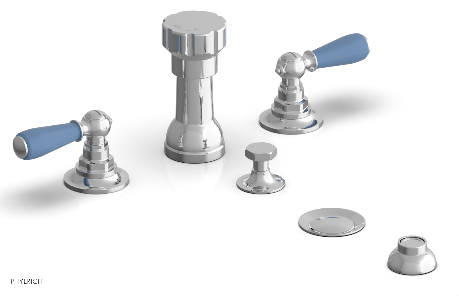 Phylrich Jamestown Four Hole Bidet Set with Lever Handles