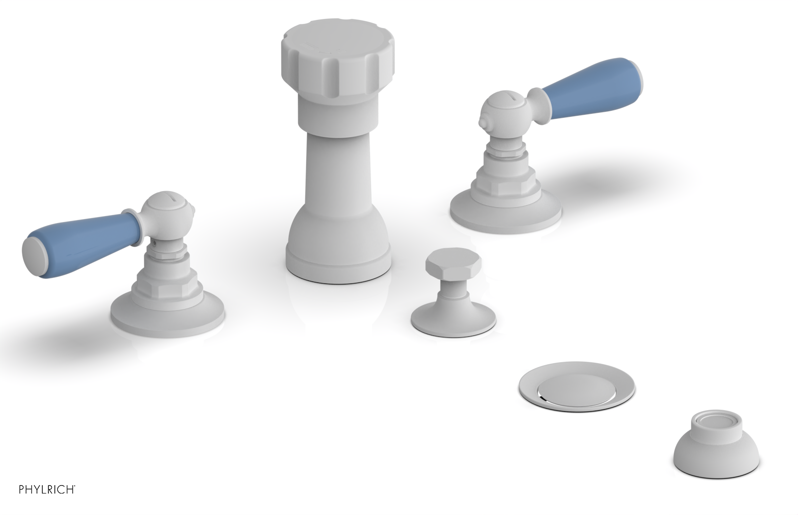 Phylrich Jamestown Four Hole Bidet Set with Lever Handles