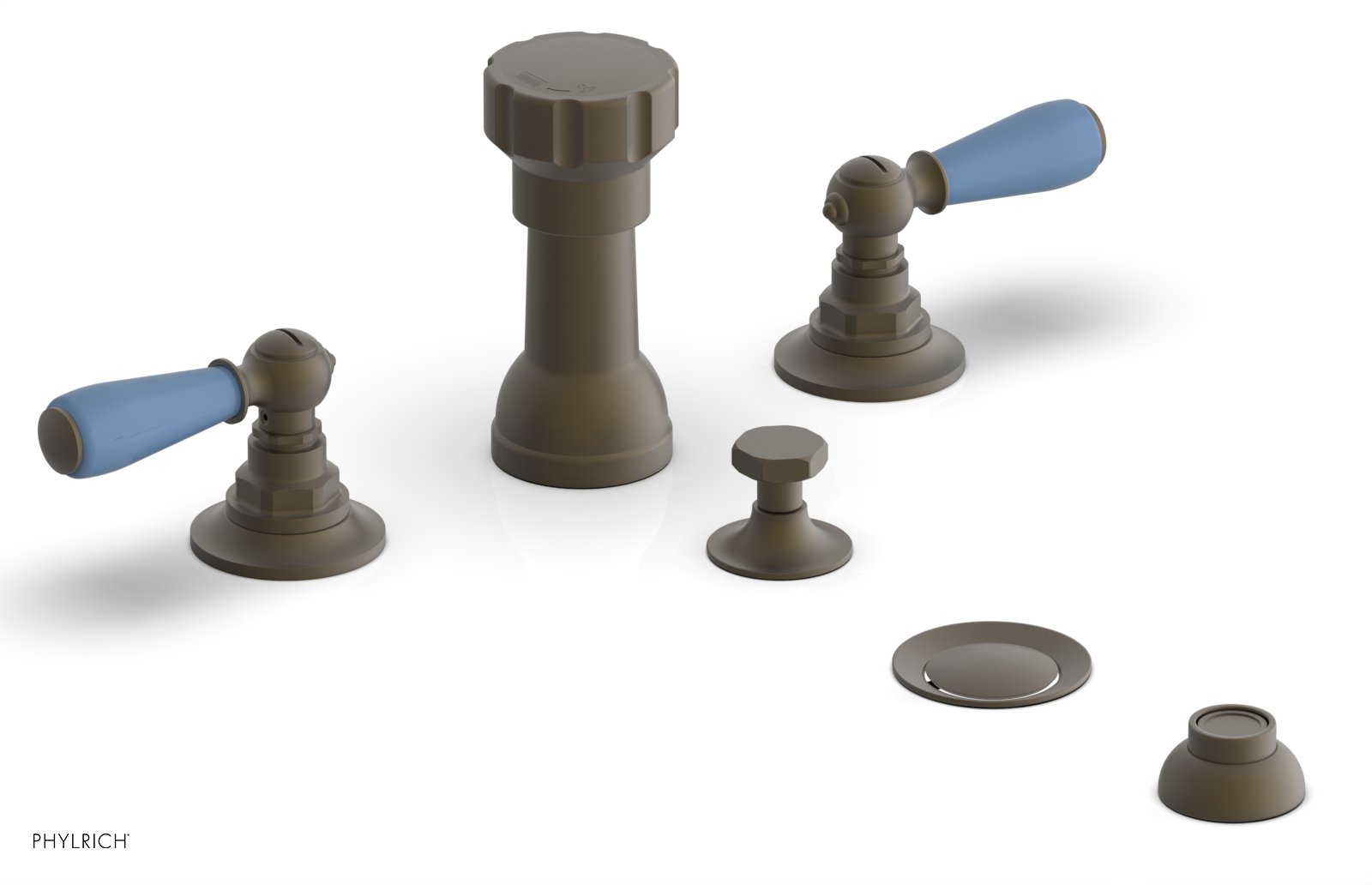 Phylrich Jamestown Four Hole Bidet Set with Lever Handles