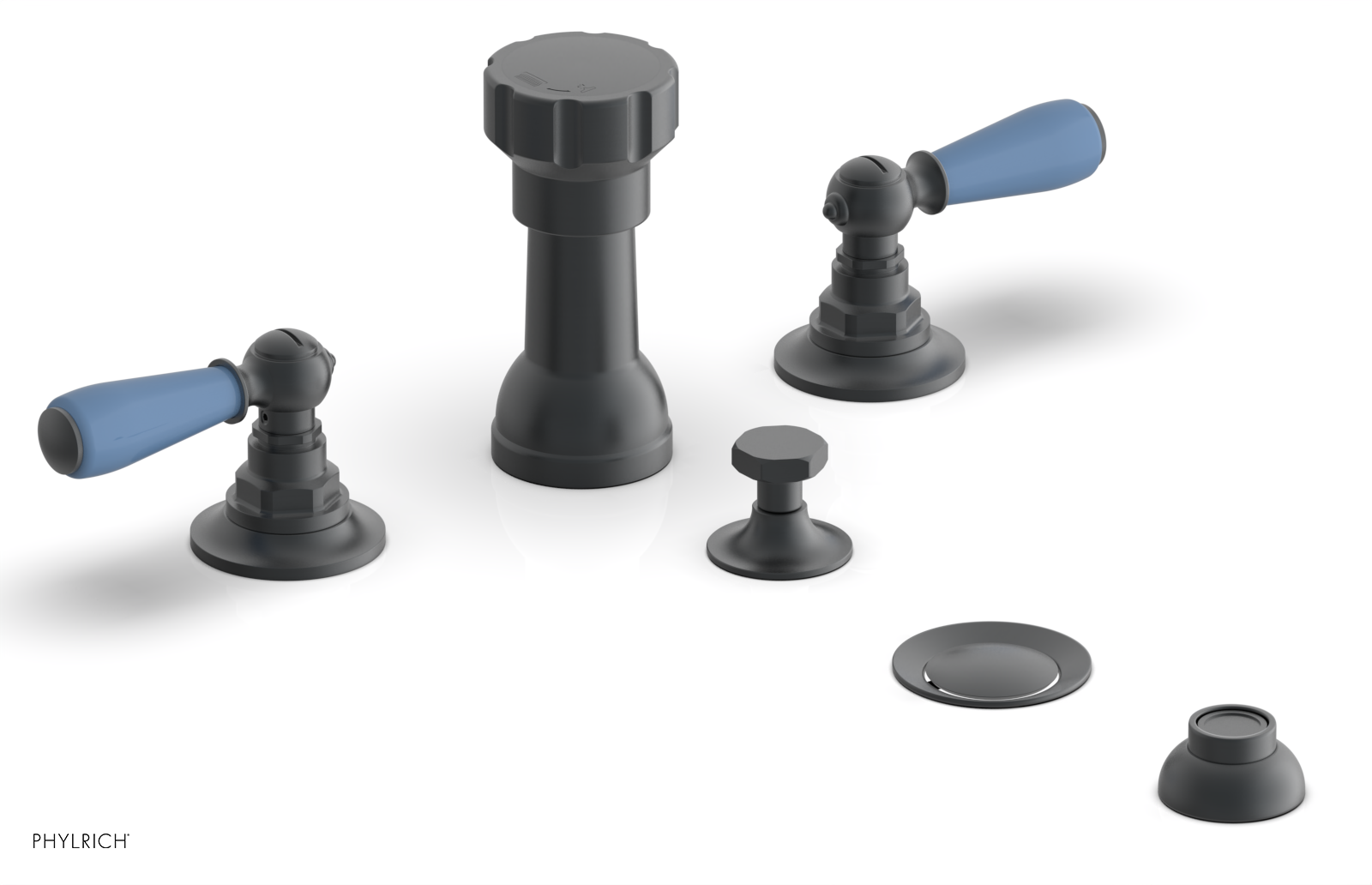 Phylrich Jamestown Four Hole Bidet Set with Lever Handles