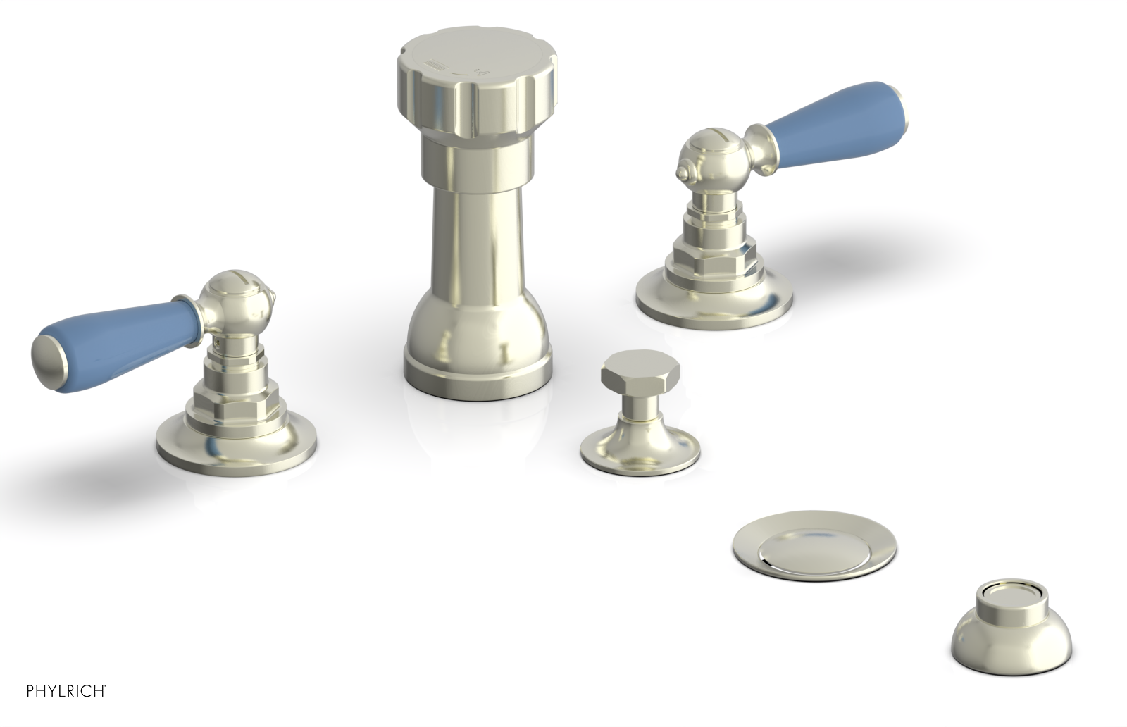 Phylrich Jamestown Four Hole Bidet Set with Lever Handles