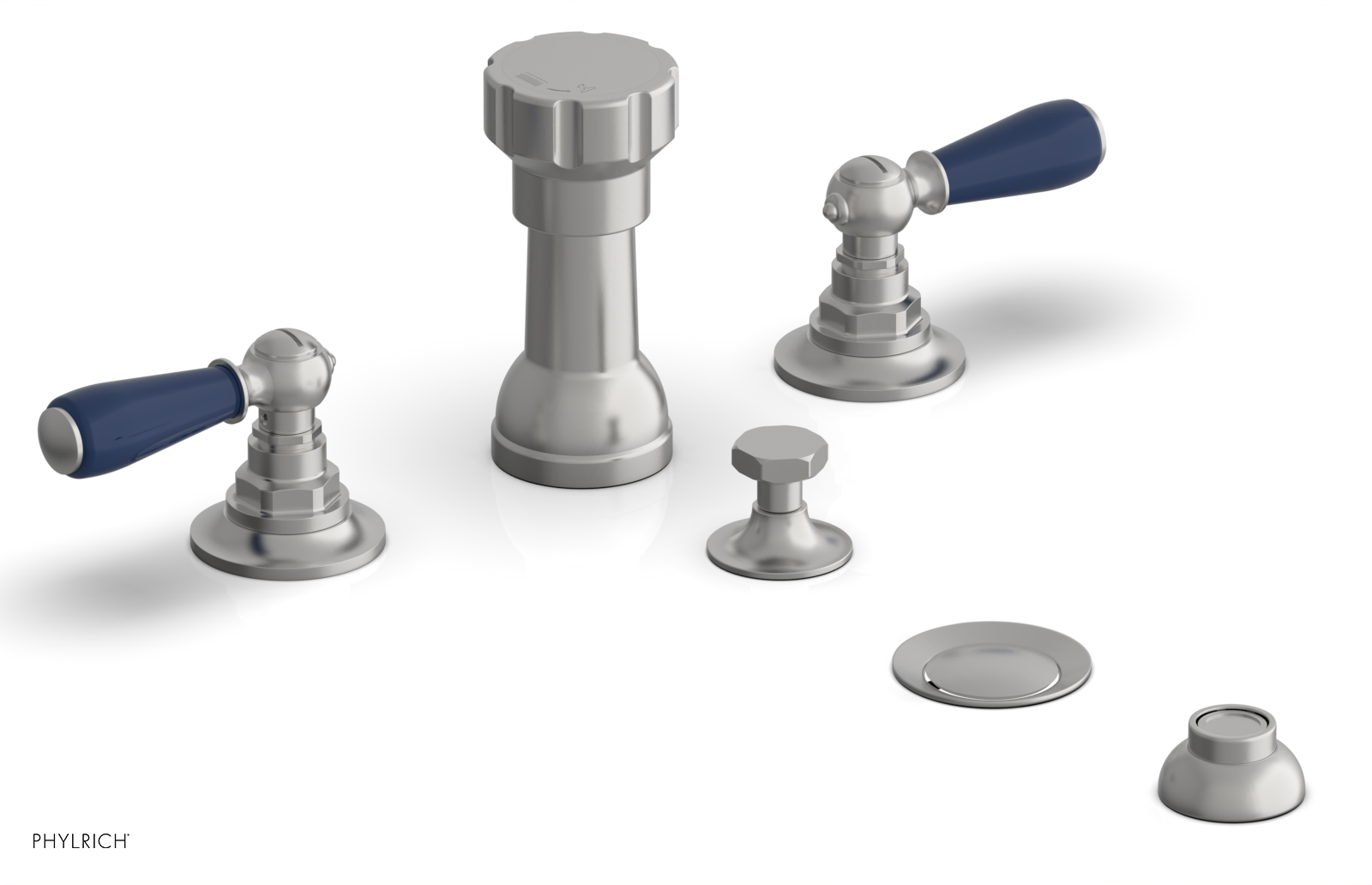 Phylrich Jamestown Four Hole Bidet Set with Lever Handles