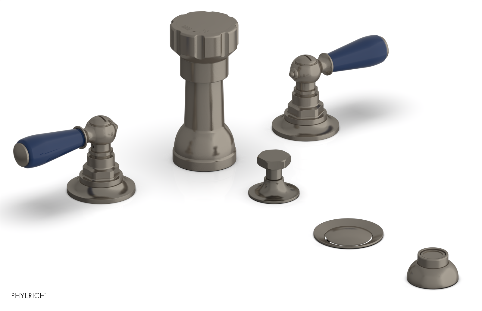 Phylrich Jamestown Four Hole Bidet Set with Lever Handles