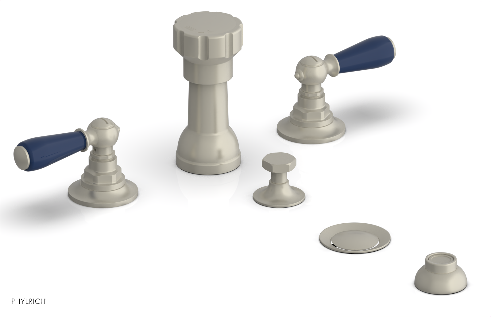 Phylrich Jamestown Four Hole Bidet Set with Lever Handles