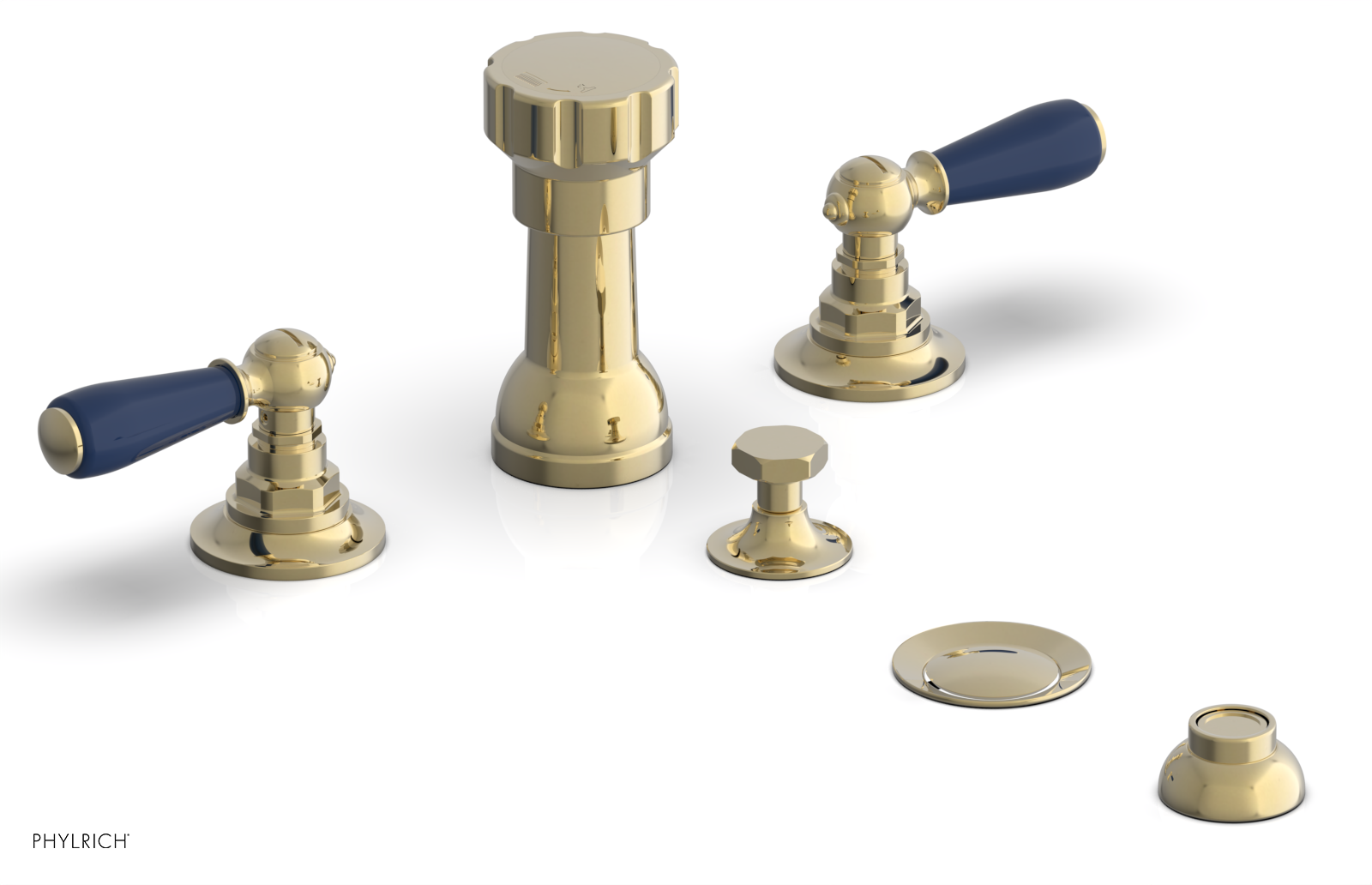 Phylrich Jamestown Four Hole Bidet Set with Lever Handles