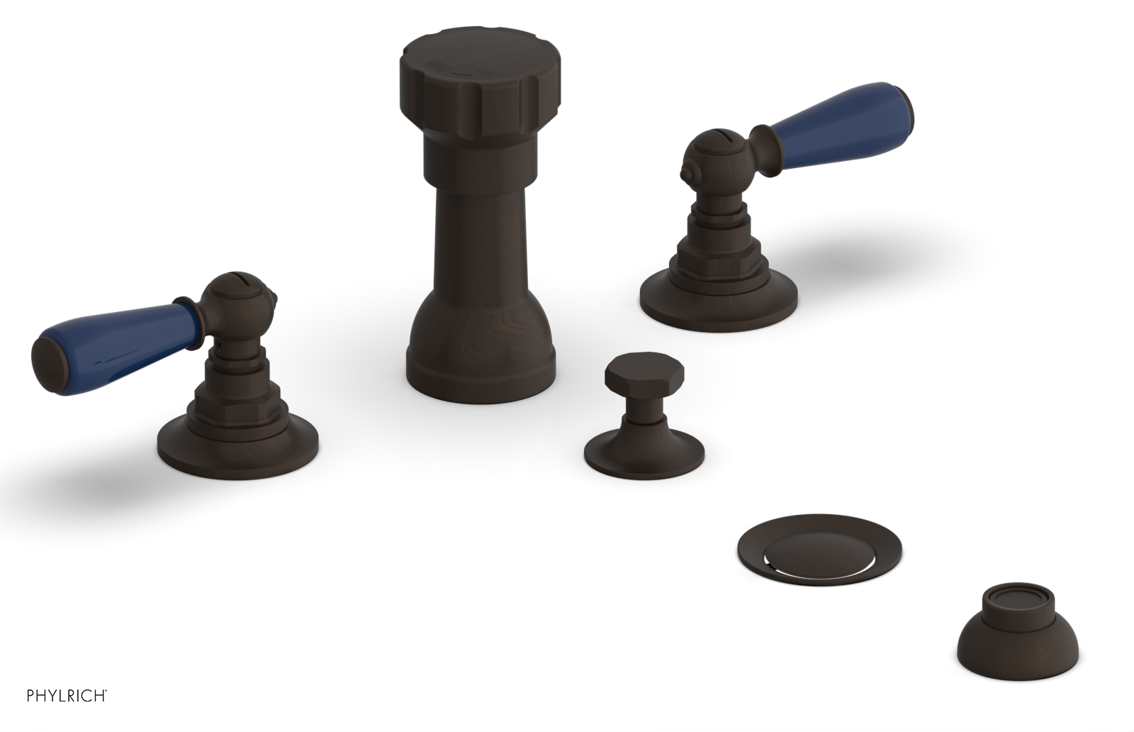 Phylrich Jamestown Four Hole Bidet Set with Lever Handles