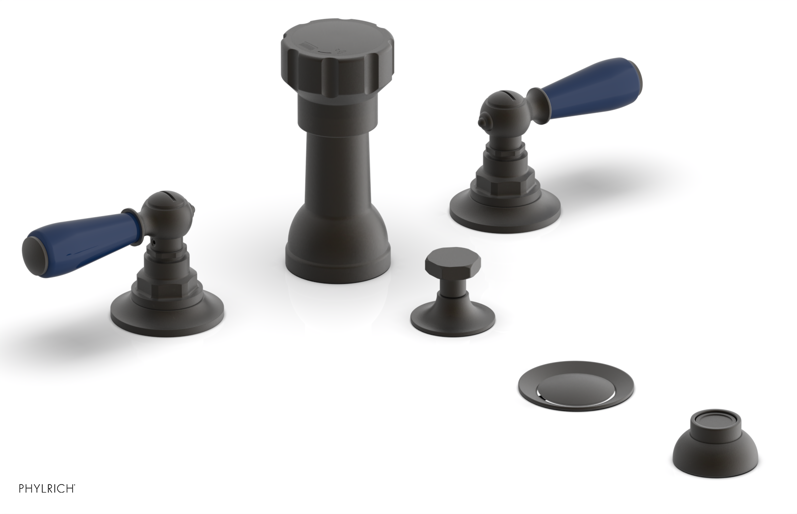 Phylrich Jamestown Four Hole Bidet Set with Lever Handles