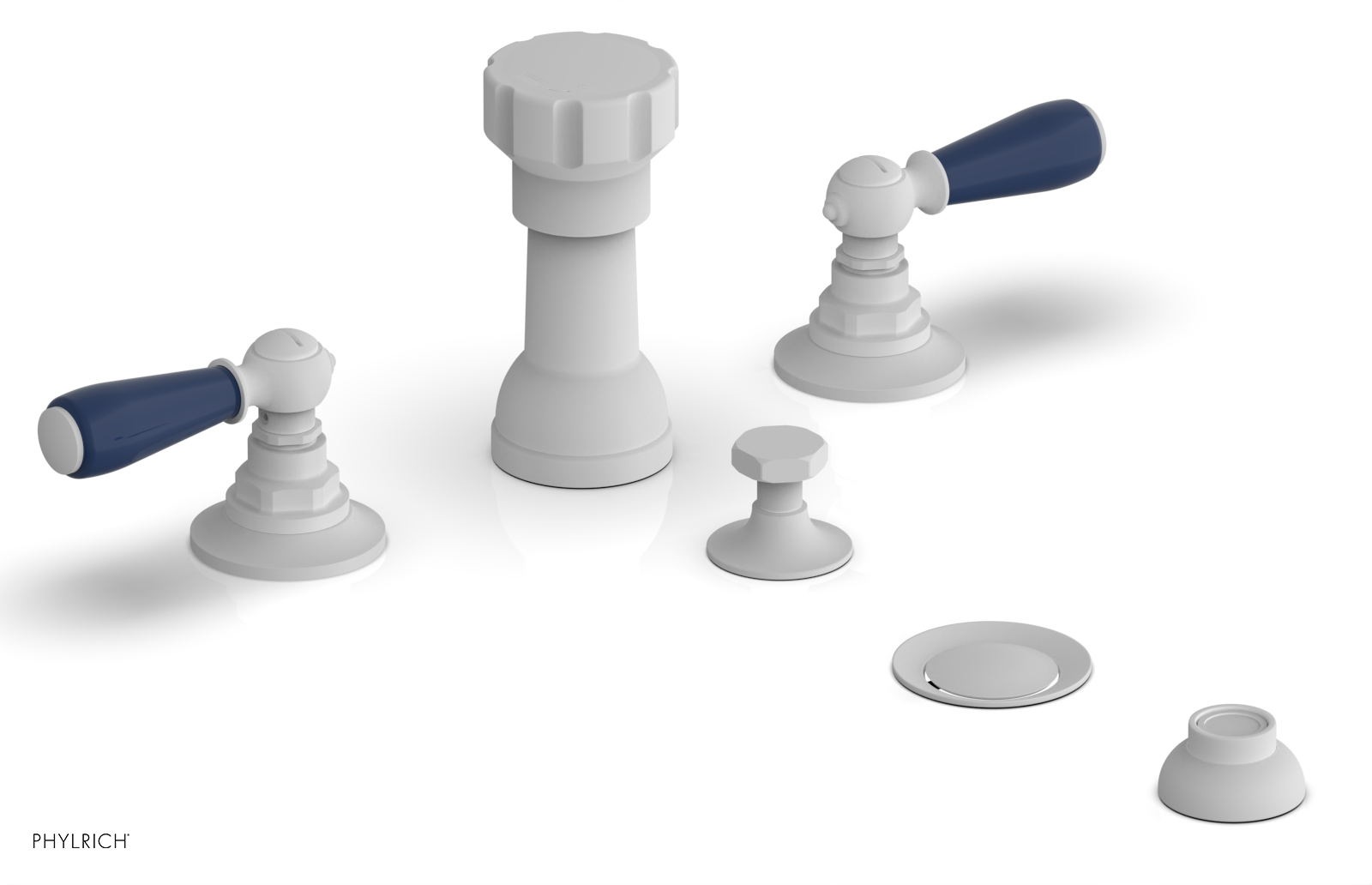 Phylrich Jamestown Four Hole Bidet Set with Lever Handles