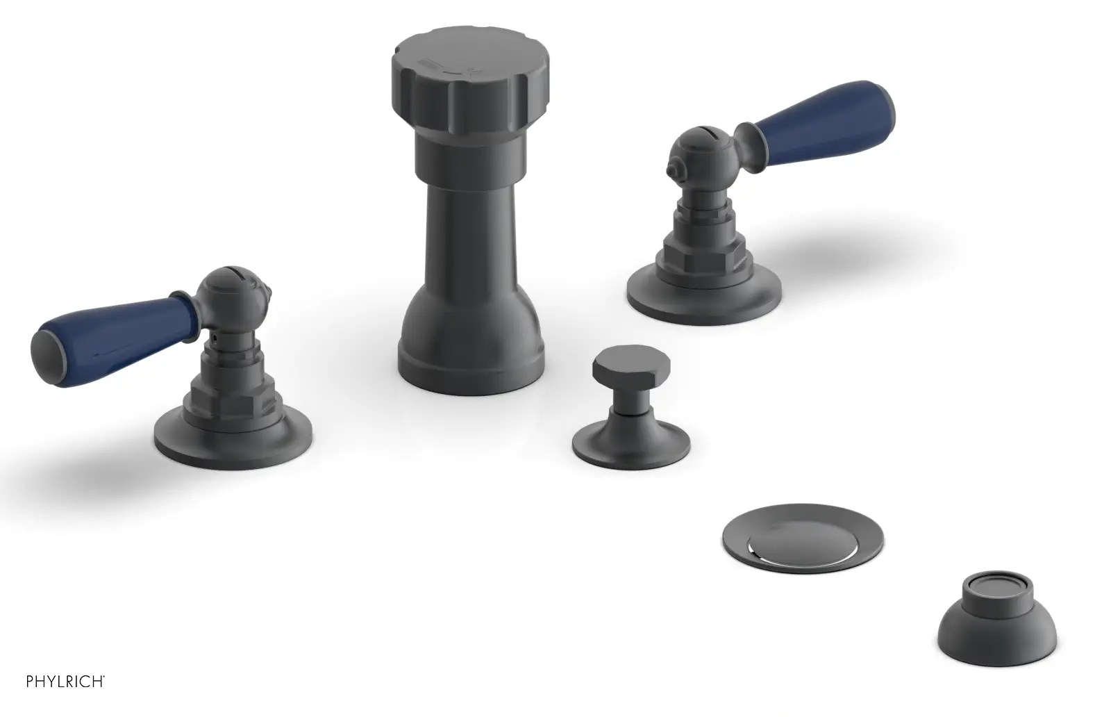 Phylrich Jamestown Four Hole Bidet Set with Lever Handles by Phylrich