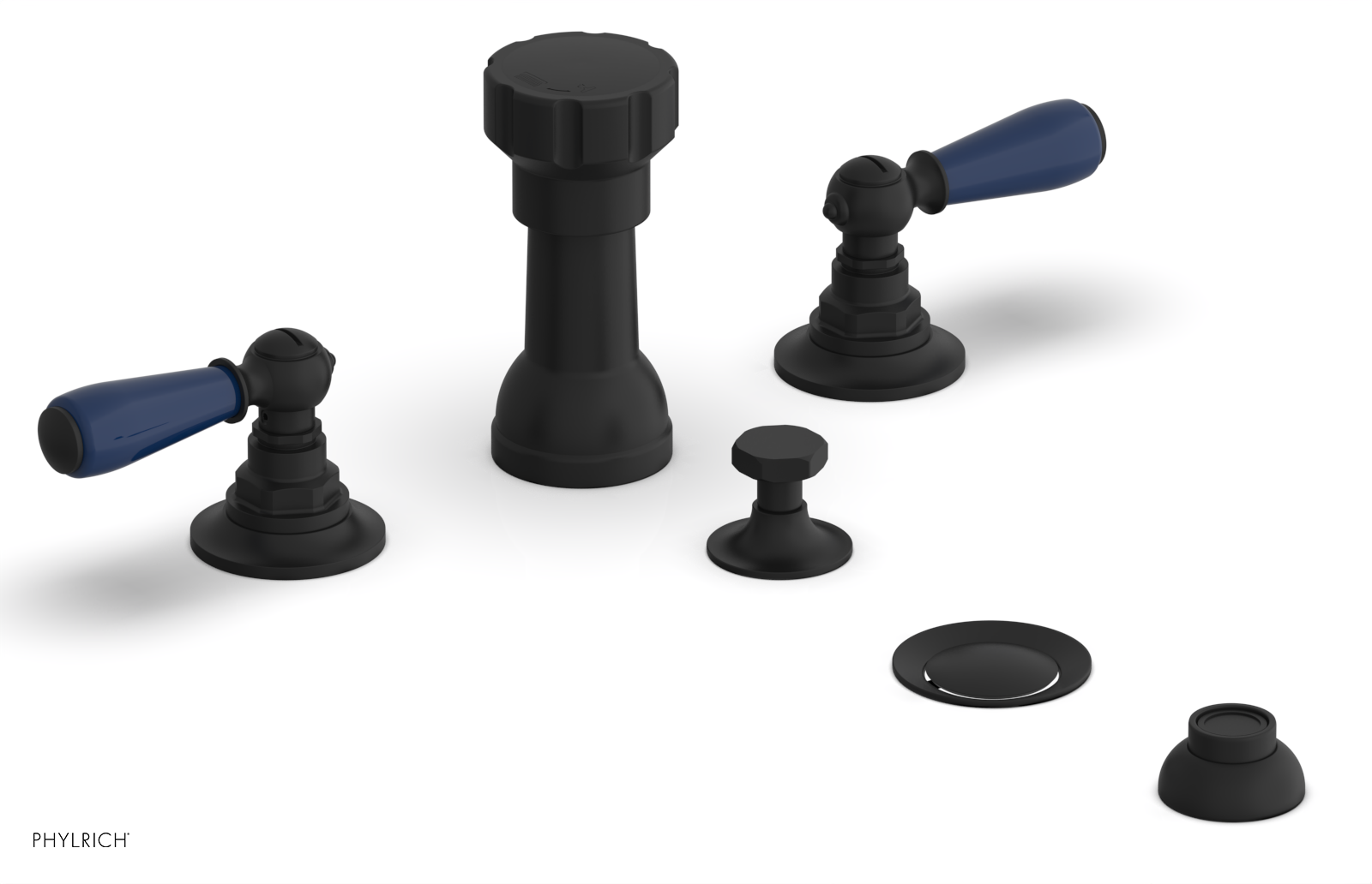 Phylrich Jamestown Four Hole Bidet Set with Lever Handles