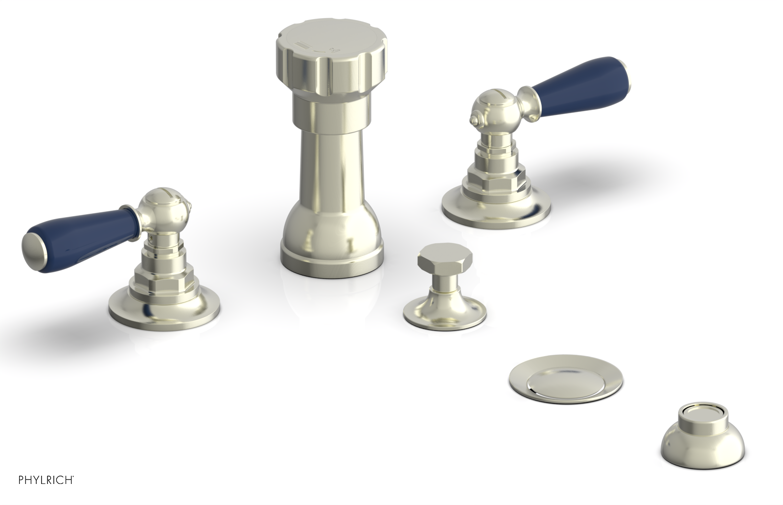 Phylrich Jamestown Four Hole Bidet Set with Lever Handles