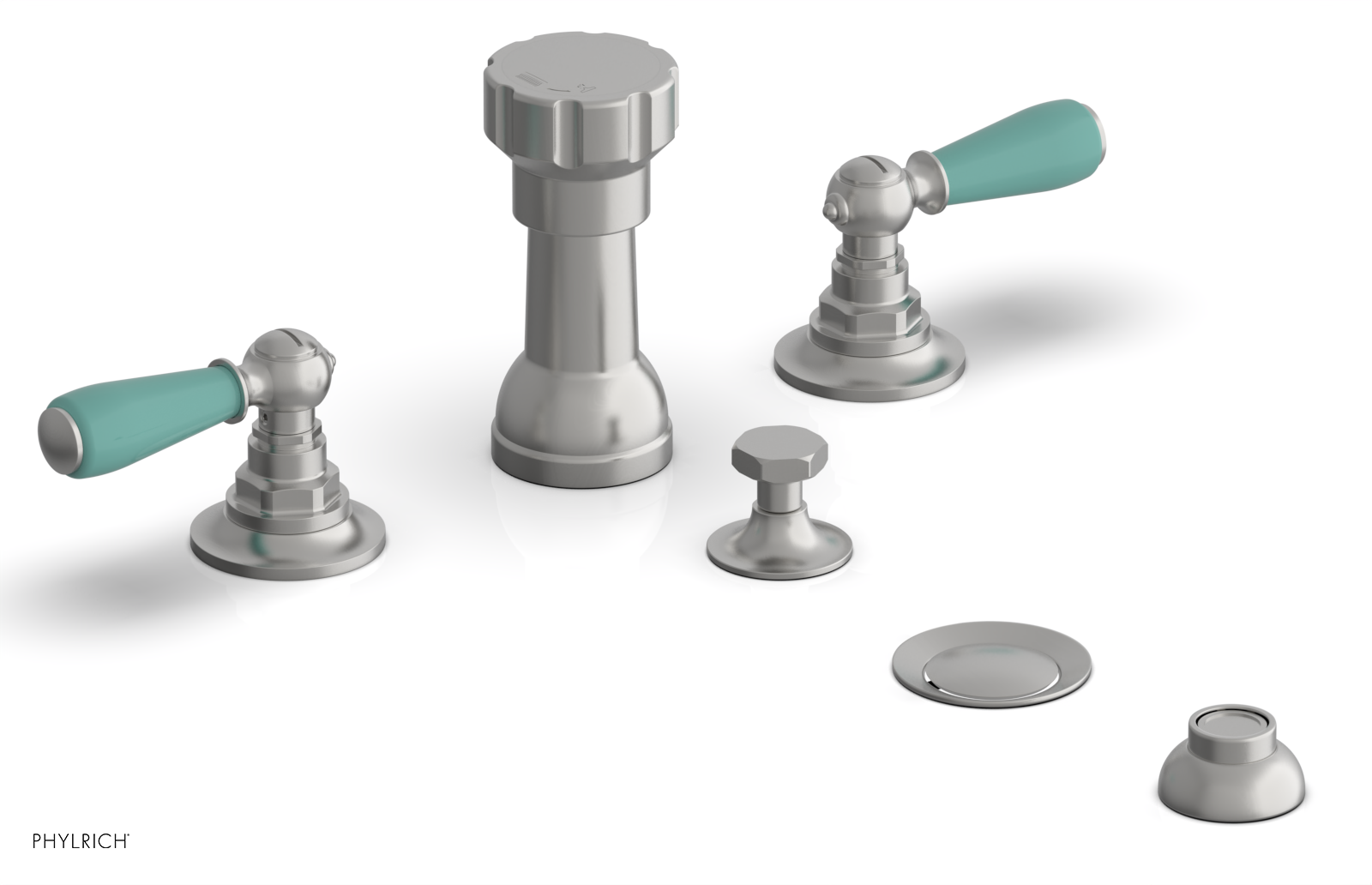 Phylrich Jamestown Four Hole Bidet Set with Lever Handles