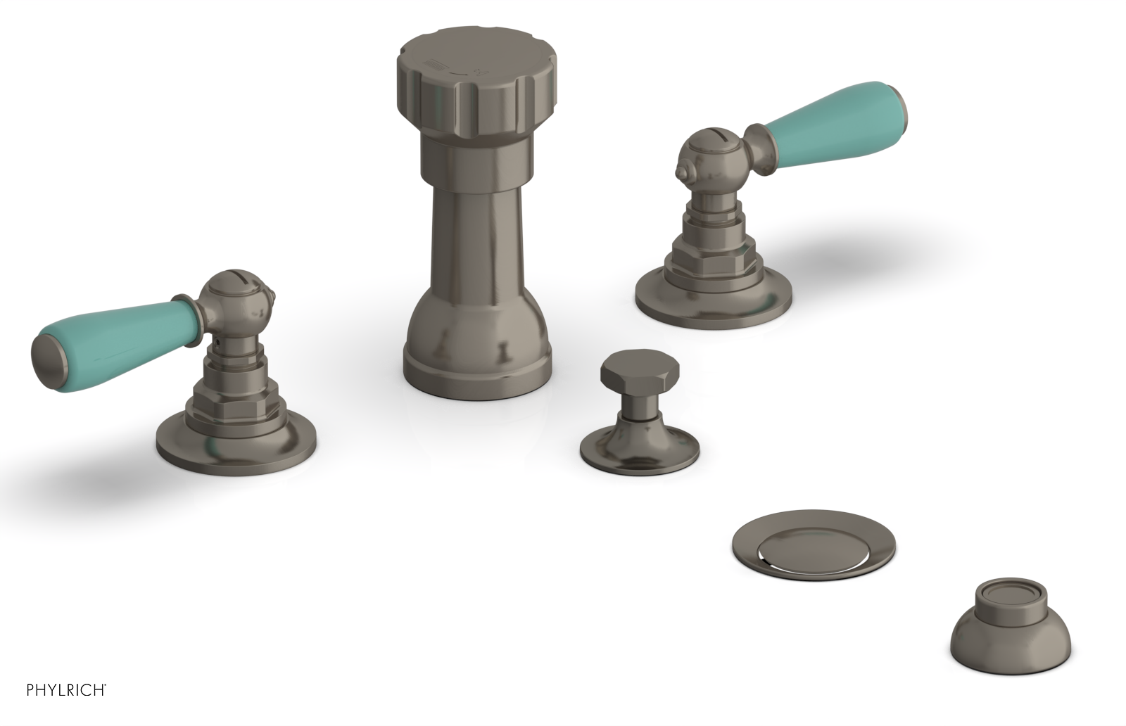 Phylrich Jamestown Four Hole Bidet Set with Lever Handles