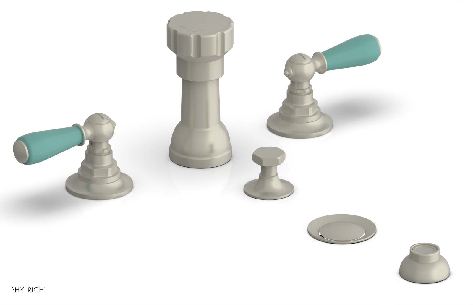 Phylrich Jamestown Four Hole Bidet Set with Lever Handles