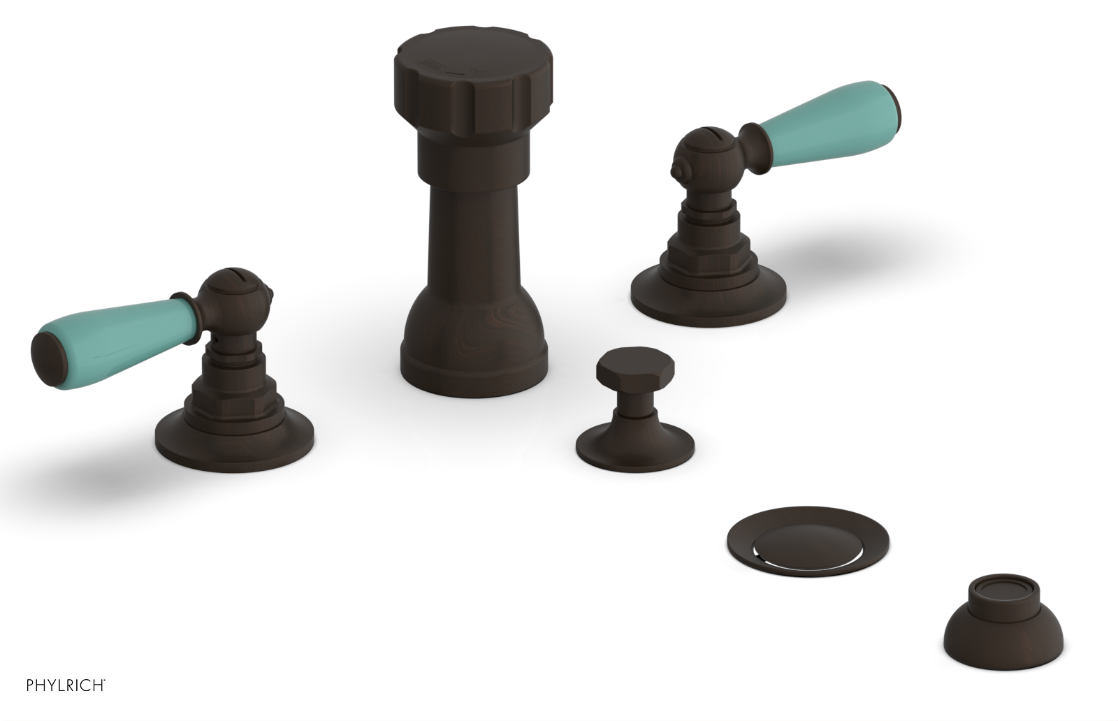 Phylrich Jamestown Four Hole Bidet Set with Lever Handles