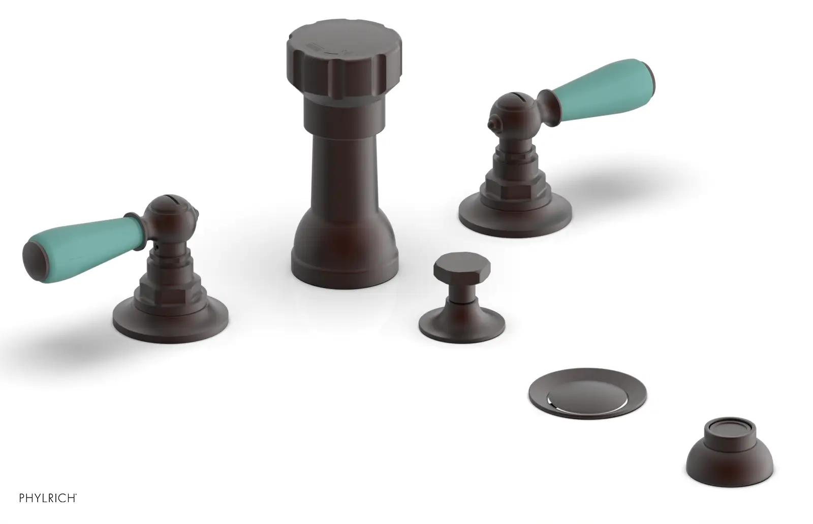 Phylrich Jamestown Four Hole Bidet Set with Lever Handles by Phylrich