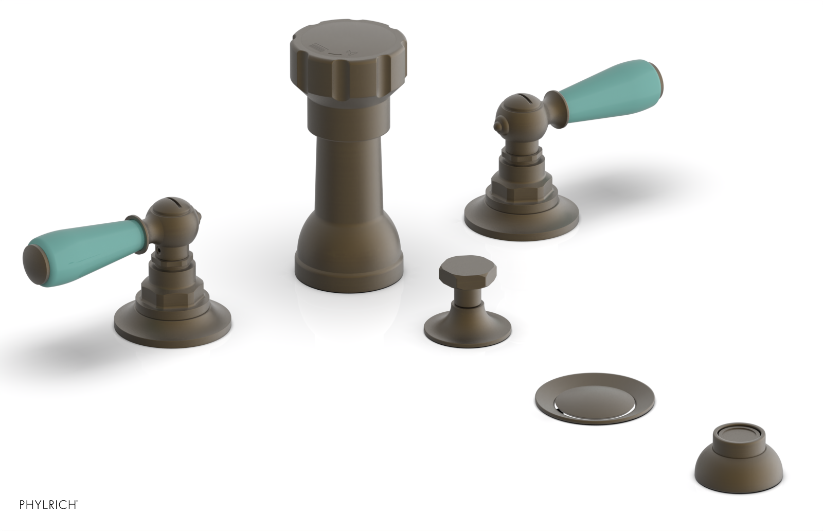 Phylrich Jamestown Four Hole Bidet Set with Lever Handles