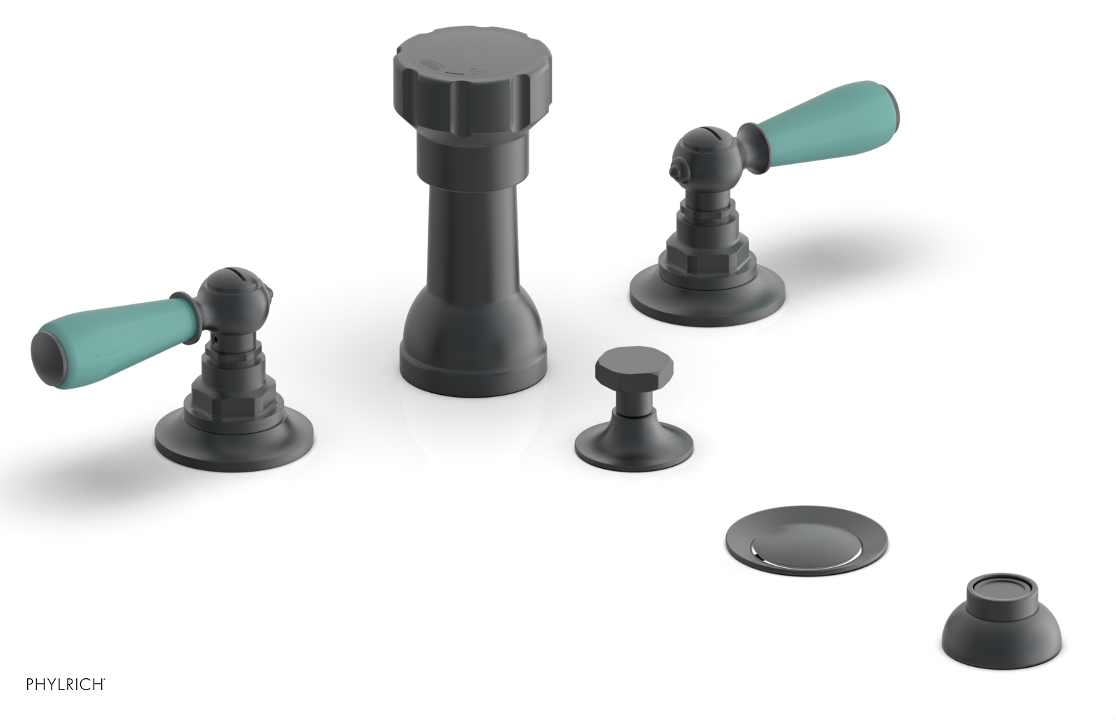 Phylrich Jamestown Four Hole Bidet Set with Lever Handles