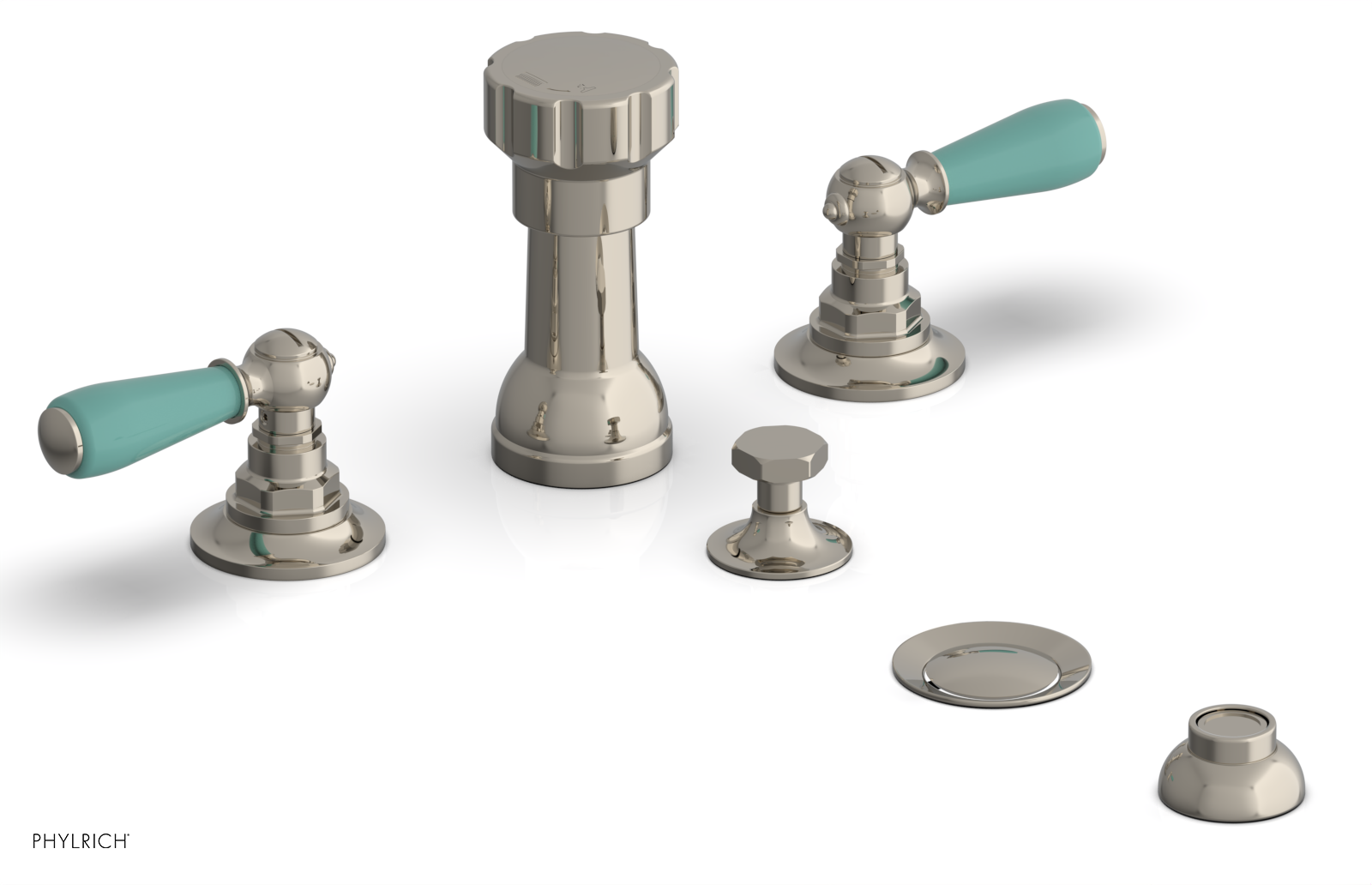 Phylrich Jamestown Four Hole Bidet Set with Lever Handles