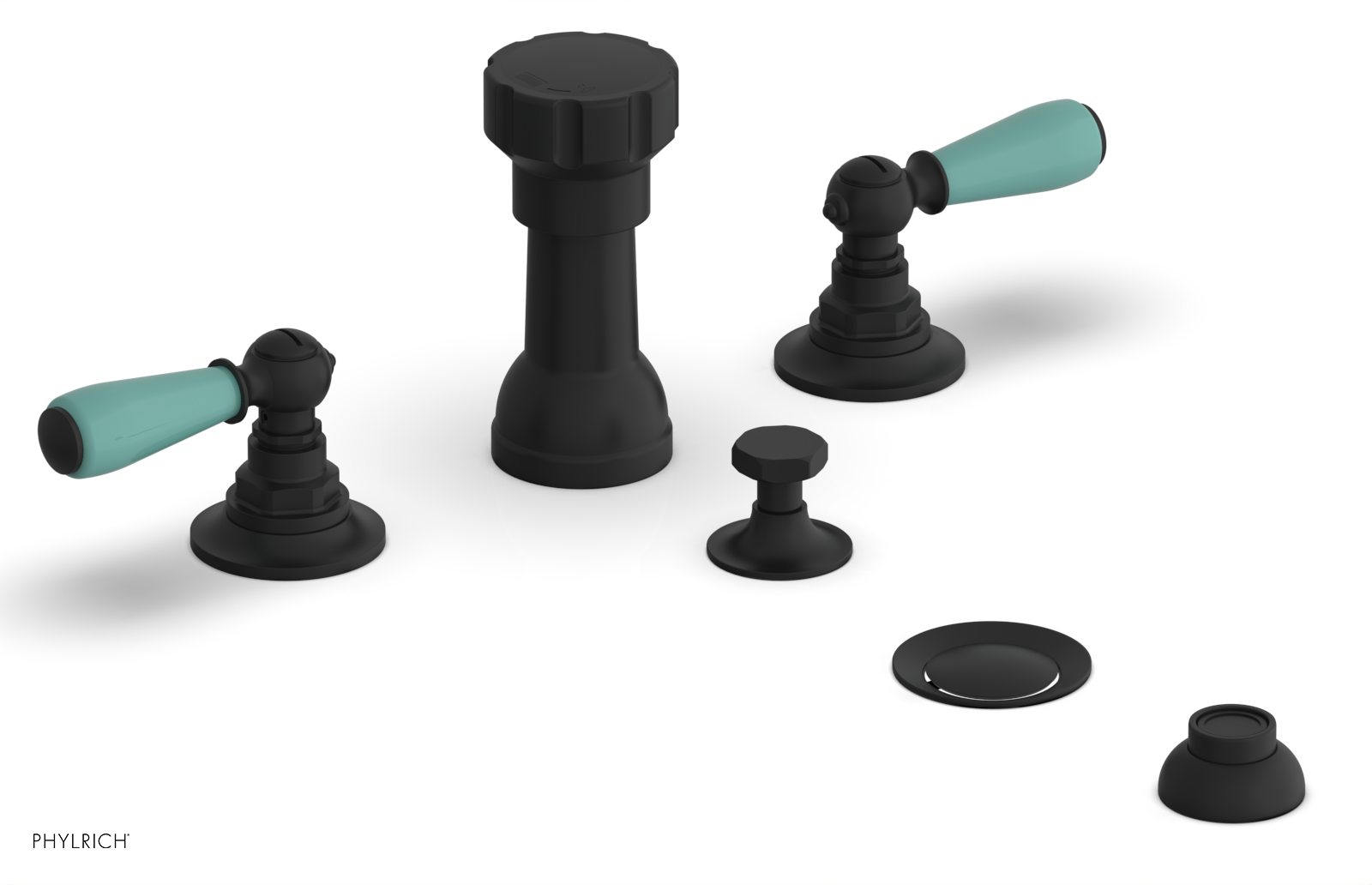 Phylrich Jamestown Four Hole Bidet Set with Lever Handles