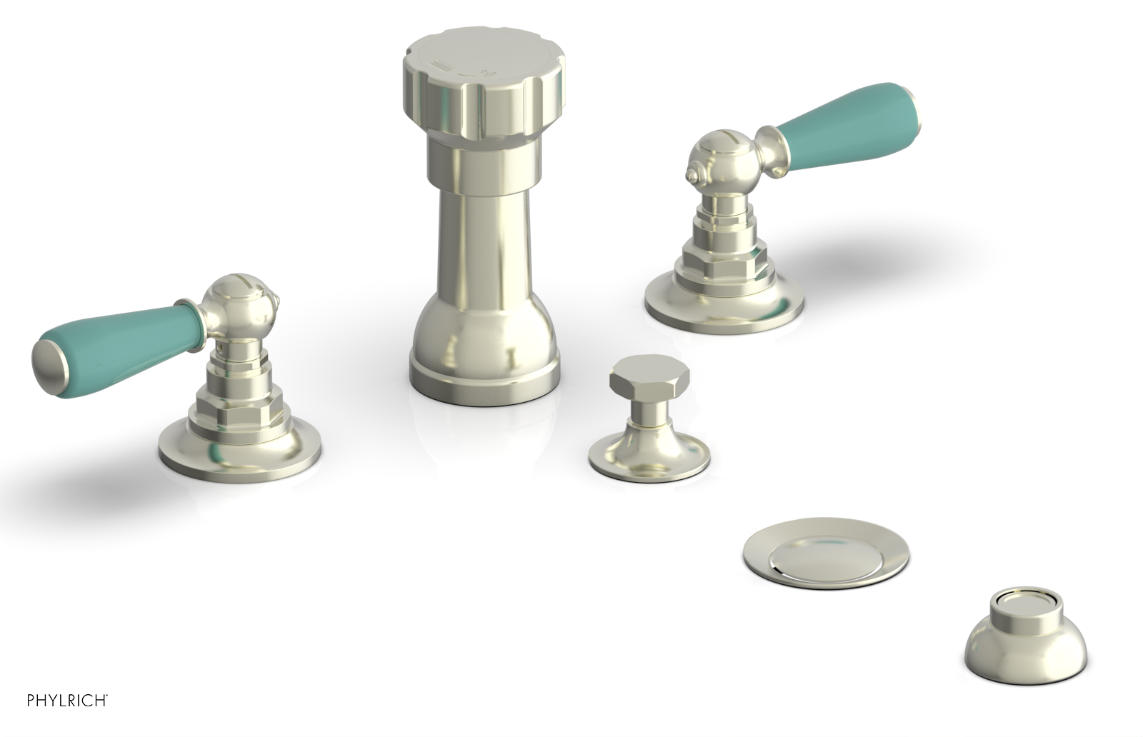 Phylrich Jamestown Four Hole Bidet Set with Lever Handles