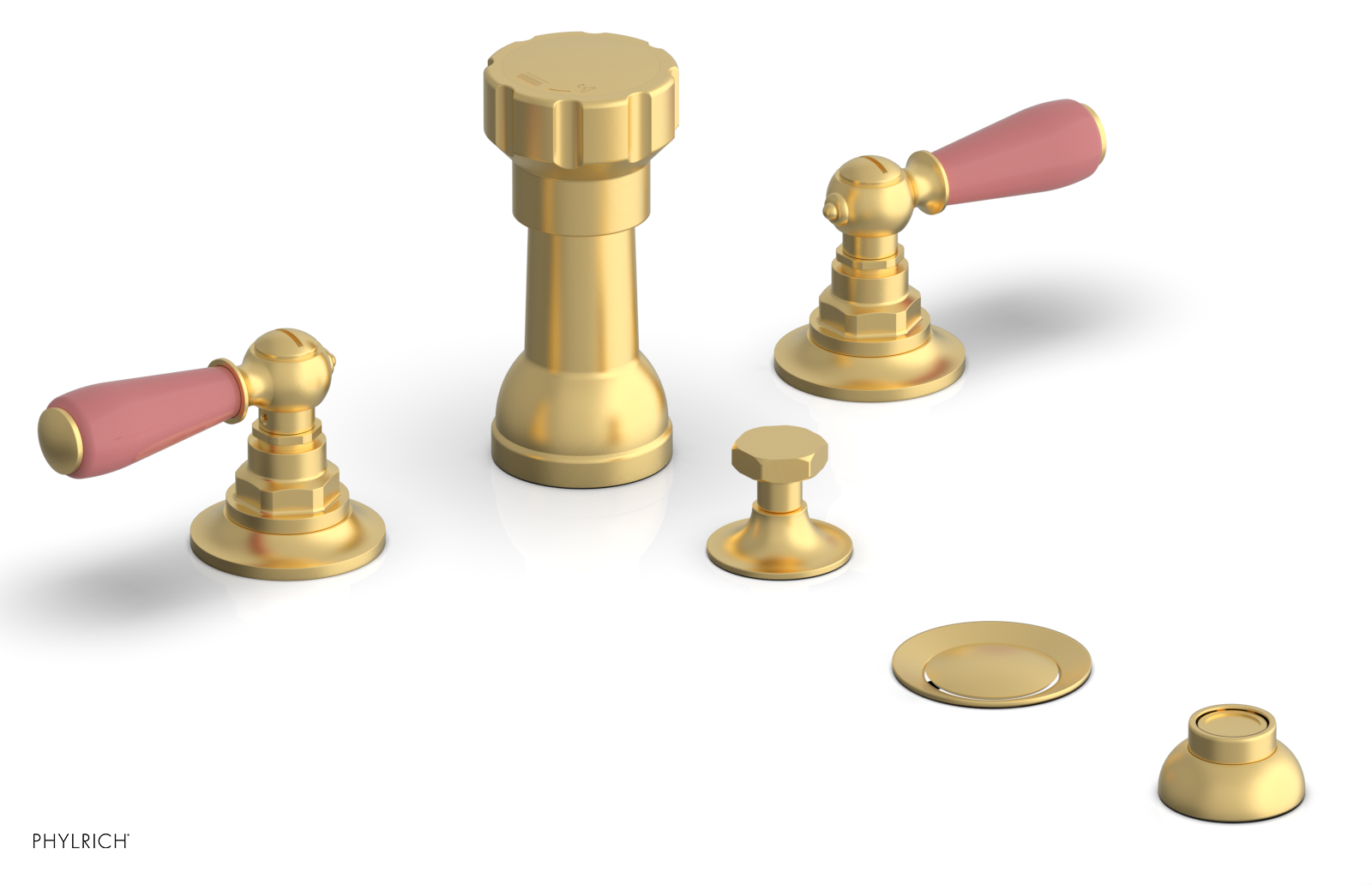 Phylrich Jamestown Four Hole Bidet Set with Lever Handles