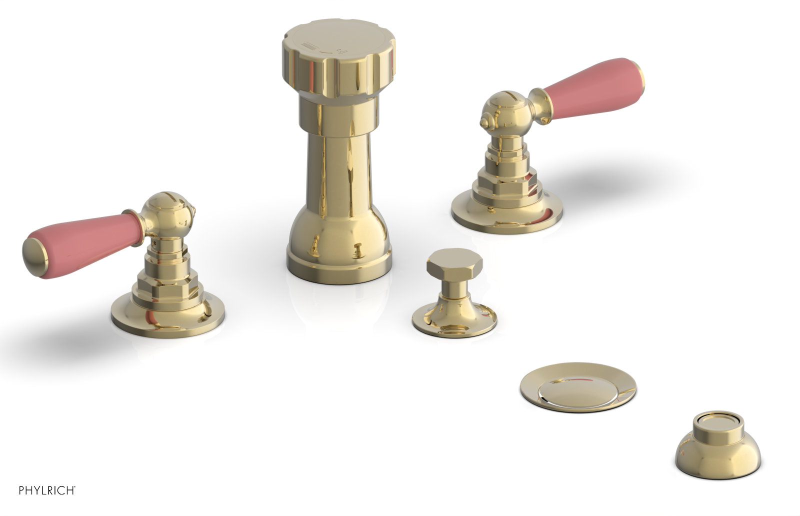 Phylrich Jamestown Four Hole Bidet Set with Lever Handles