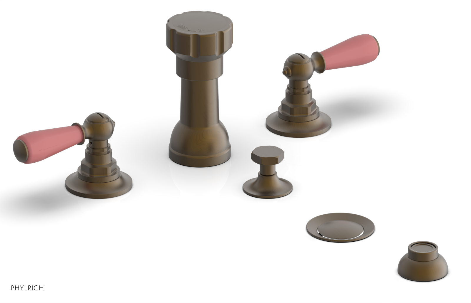 Phylrich Jamestown Four Hole Bidet Set with Lever Handles