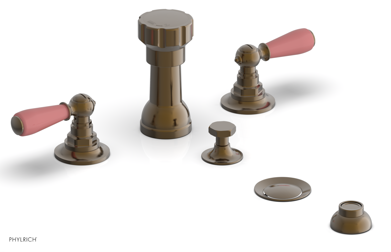 Phylrich Jamestown Four Hole Bidet Set with Lever Handles