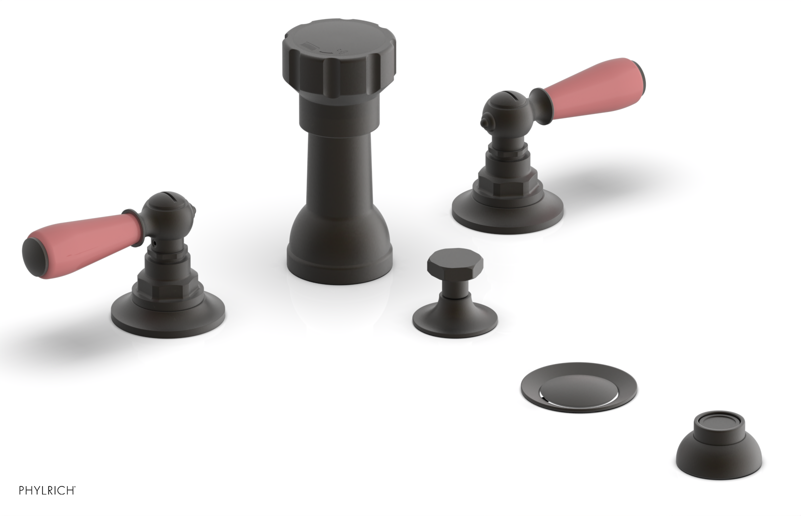 Phylrich Jamestown Four Hole Bidet Set with Lever Handles