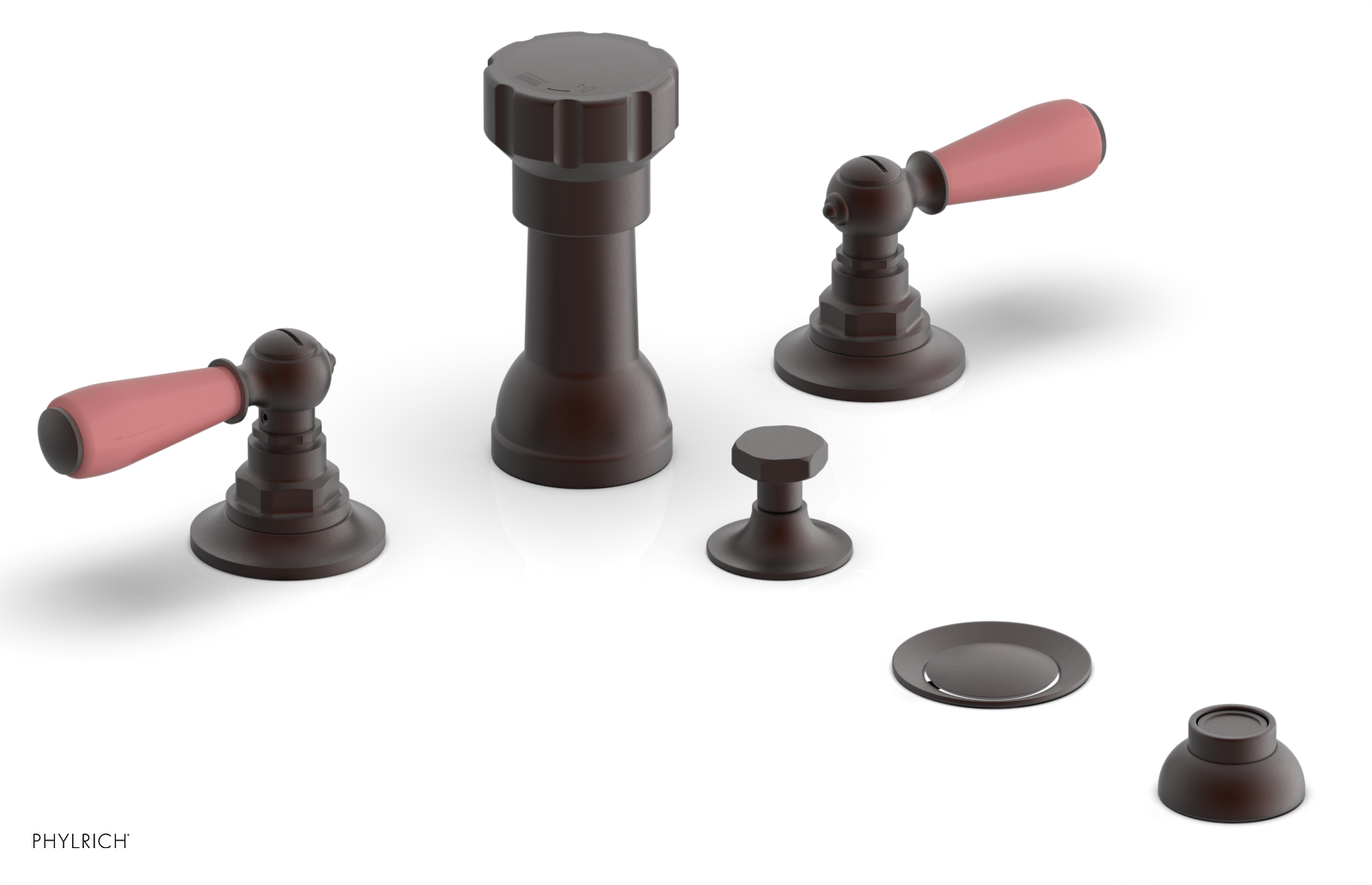 Phylrich Jamestown Four Hole Bidet Set with Lever Handles