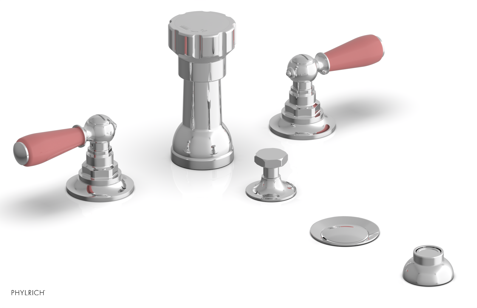 Phylrich Jamestown Four Hole Bidet Set with Lever Handles