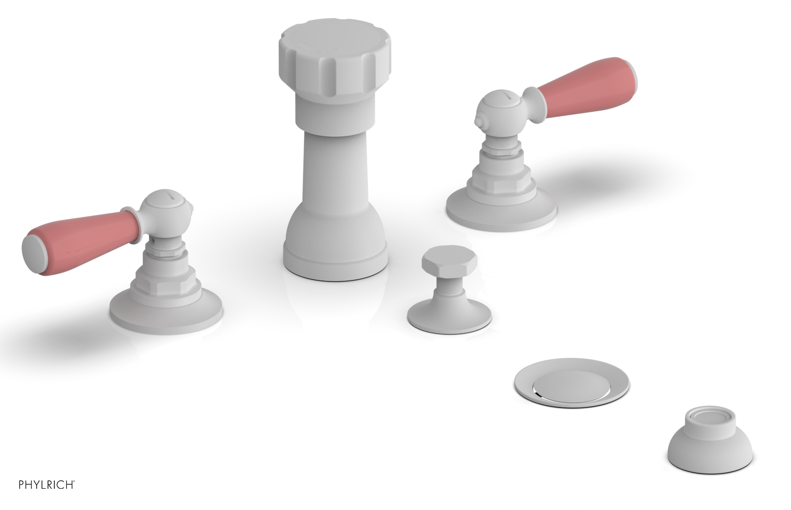 Phylrich Jamestown Four Hole Bidet Set with Lever Handles