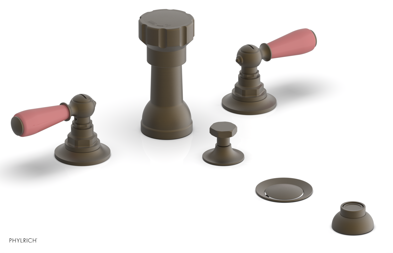 Phylrich Jamestown Four Hole Bidet Set with Lever Handles