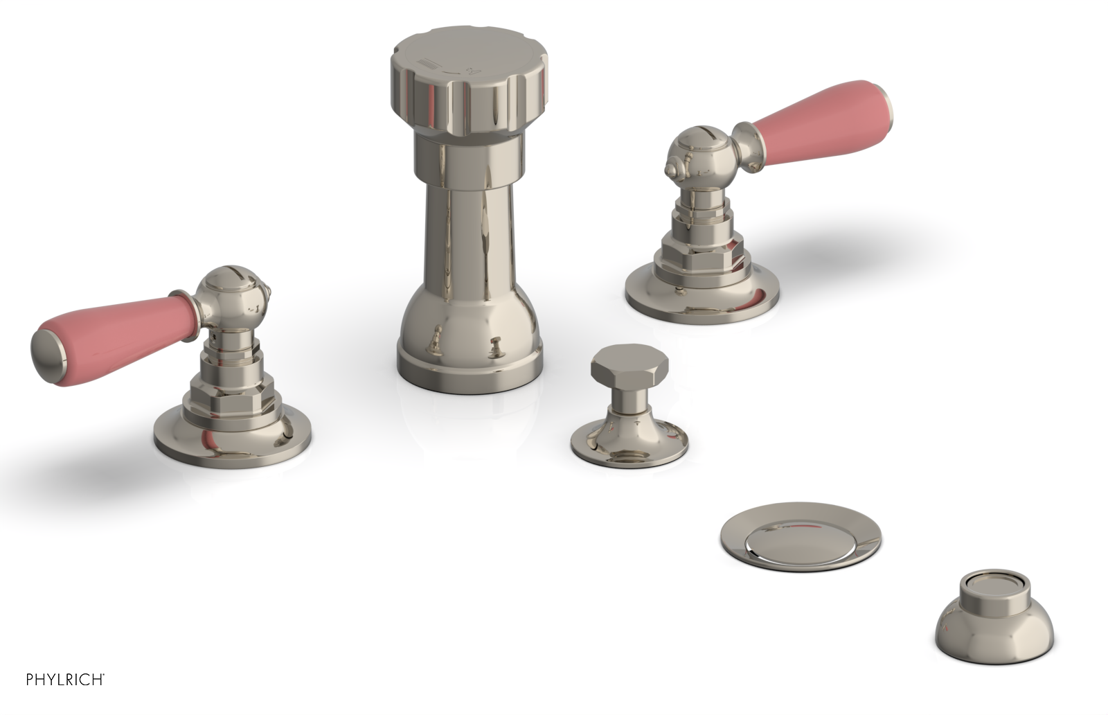 Phylrich Jamestown Four Hole Bidet Set with Lever Handles