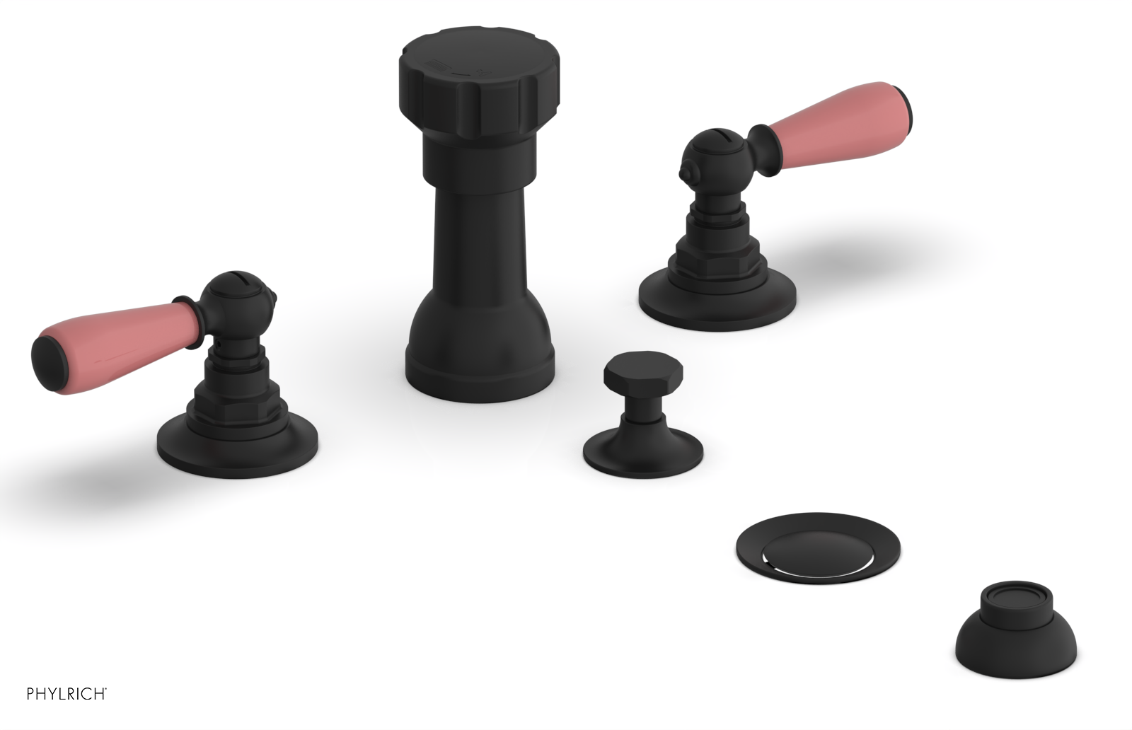 Phylrich Jamestown Four Hole Bidet Set with Lever Handles