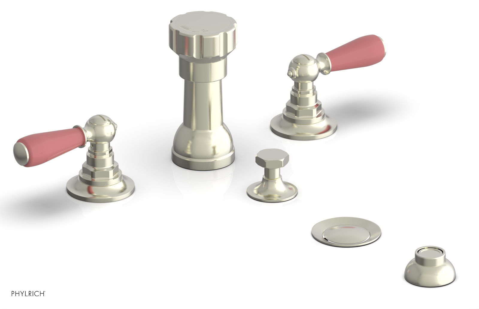 Phylrich Jamestown Four Hole Bidet Set with Lever Handles