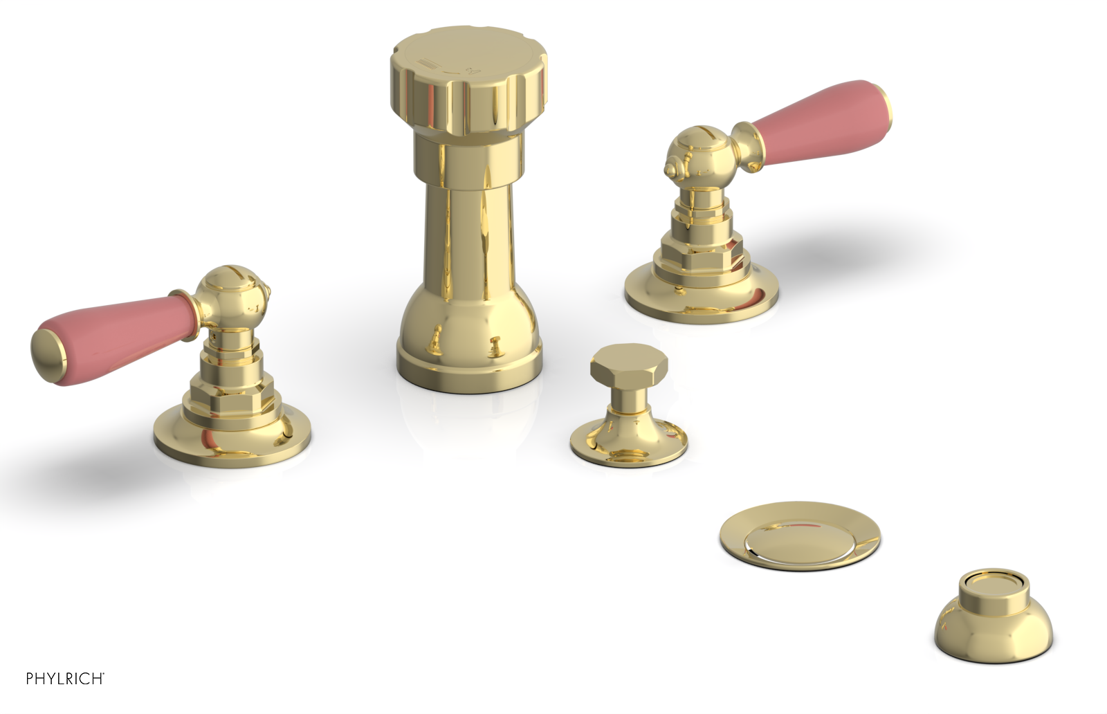 Phylrich Jamestown Four Hole Bidet Set with Lever Handles