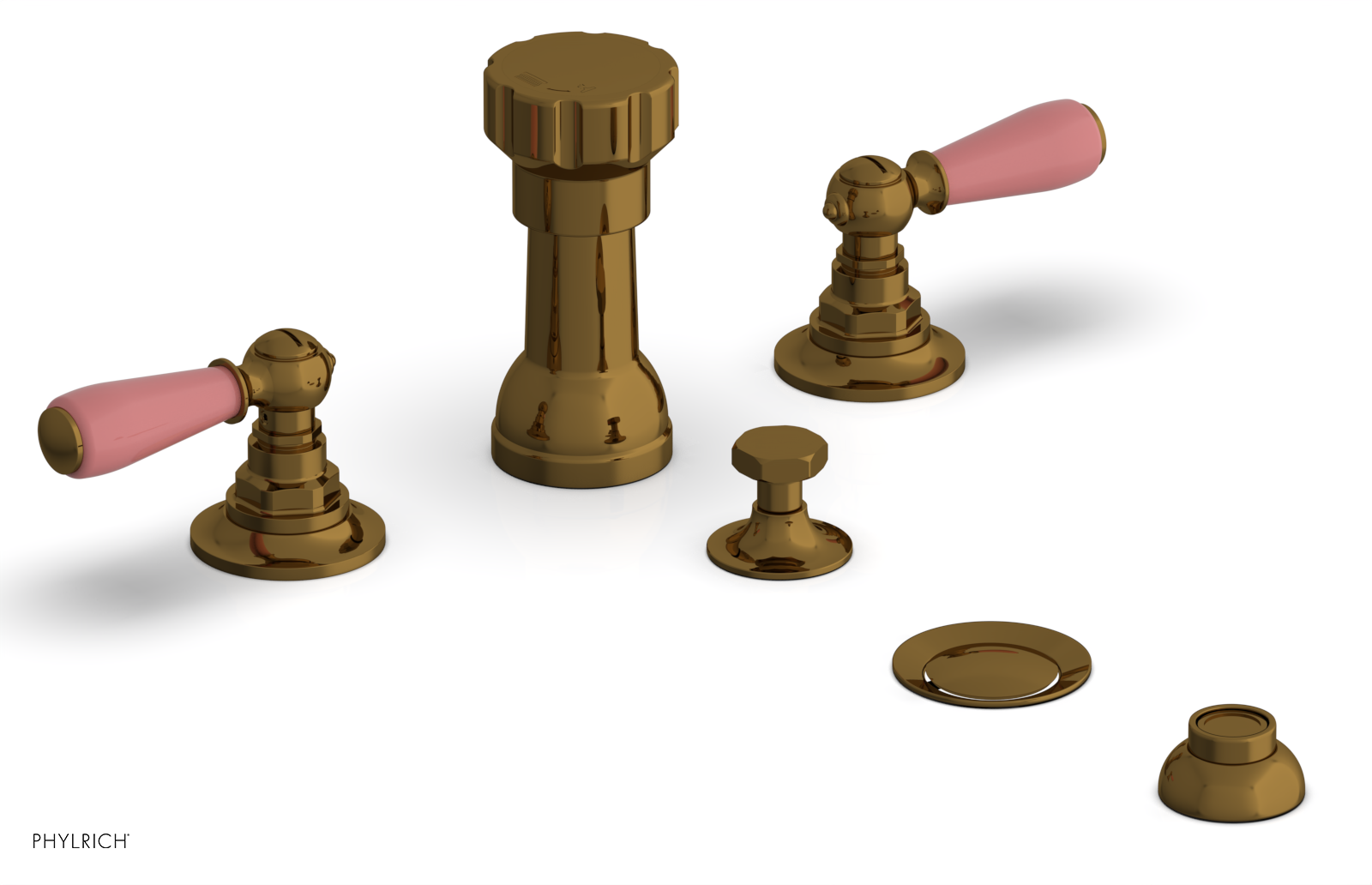 Phylrich Jamestown Four Hole Bidet Set with Lever Handles