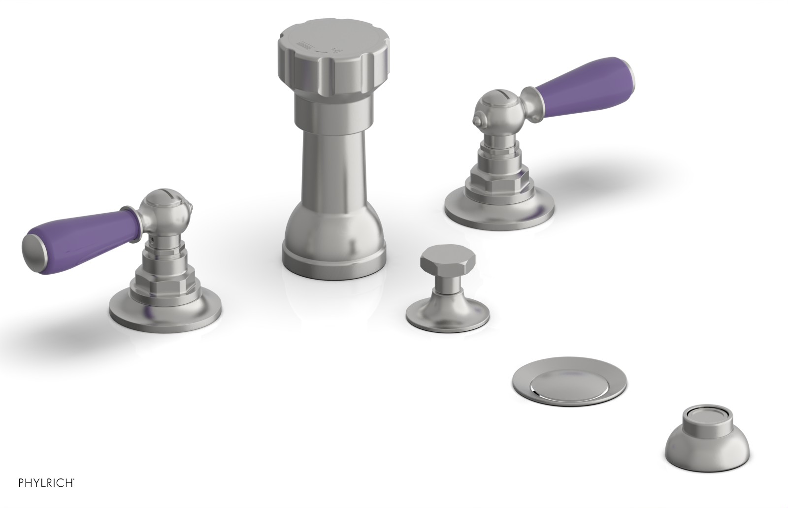 Phylrich Jamestown Four Hole Bidet Set with Lever Handles