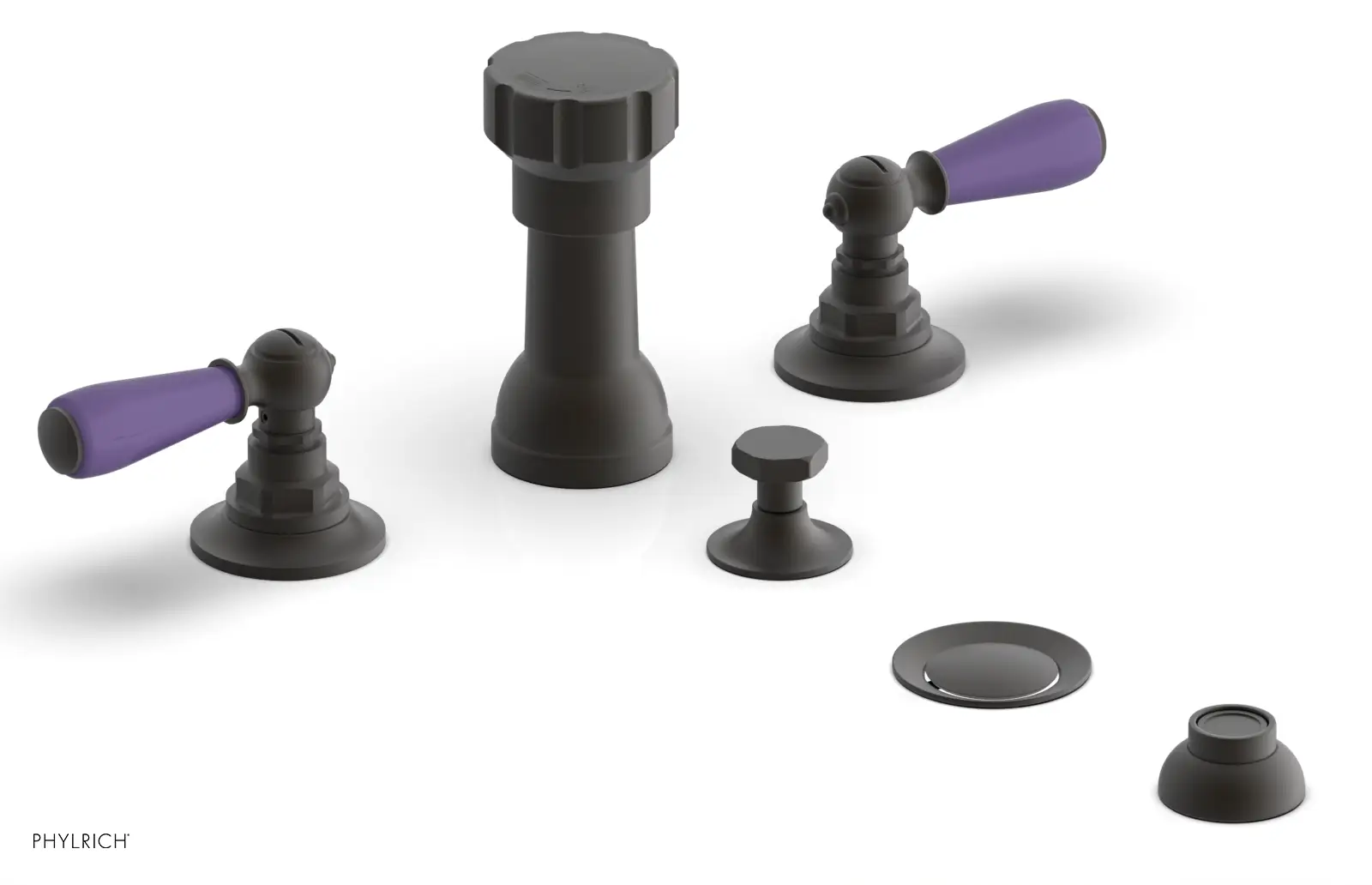Phylrich Jamestown Four Hole Bidet Set with Lever Handles by Phylrich