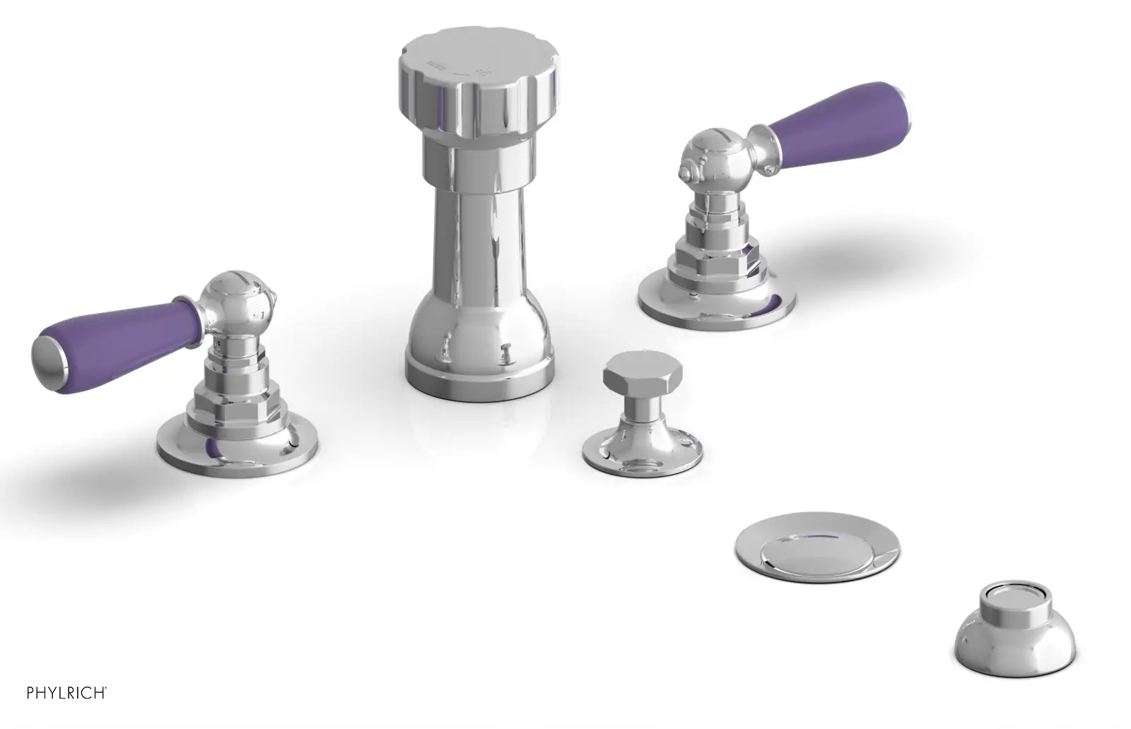 Phylrich Jamestown Four Hole Bidet Set with Lever Handles by Phylrich