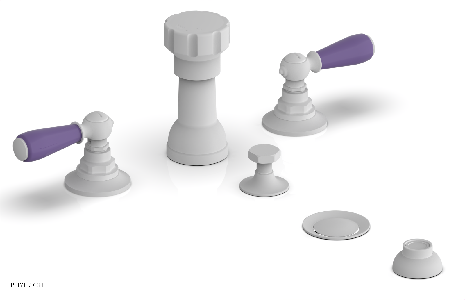 Phylrich Jamestown Four Hole Bidet Set with Lever Handles