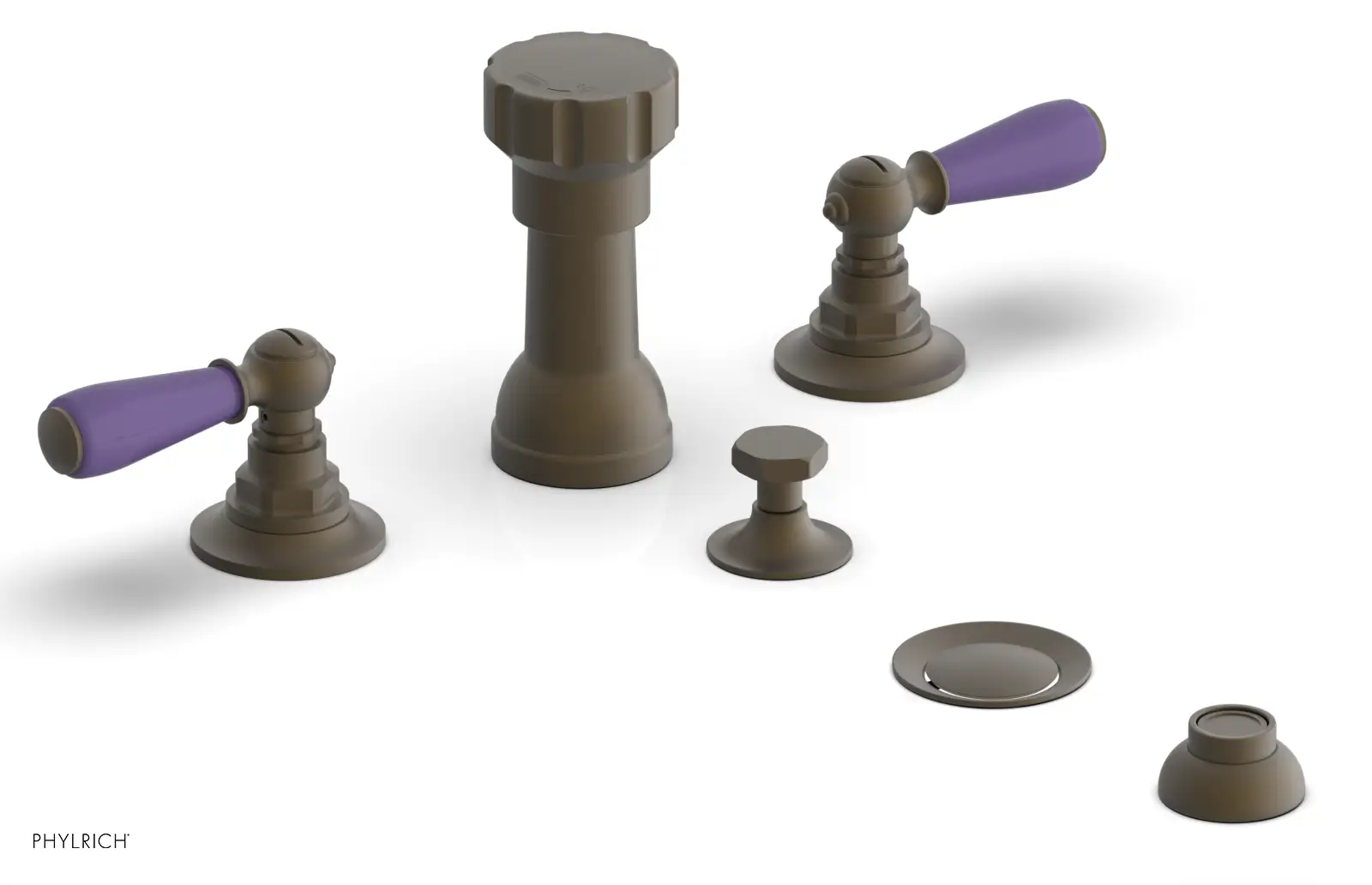 Phylrich Jamestown Four Hole Bidet Set with Lever Handles by Phylrich